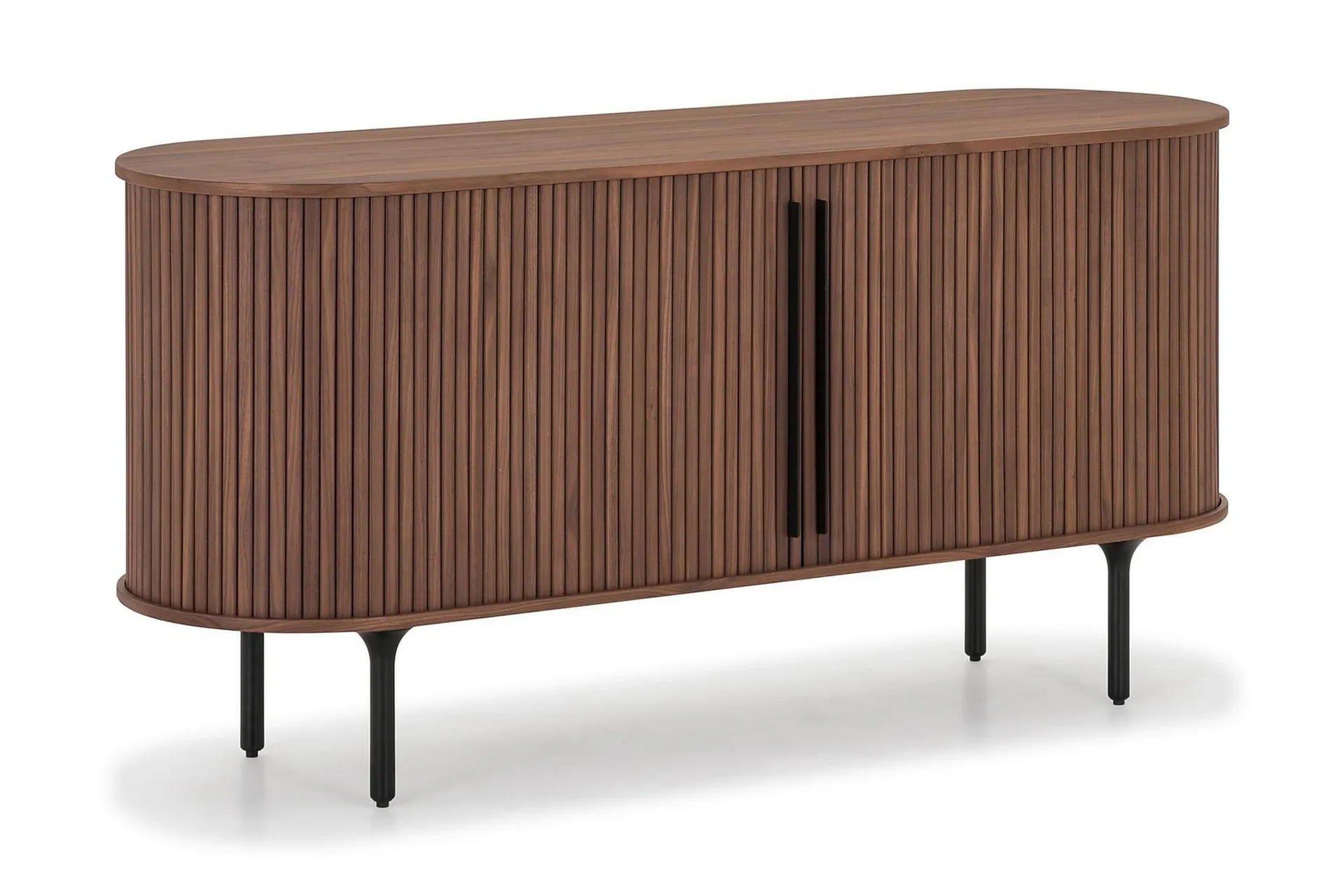 noira smalt sideboard ribbad valnöt 150x45 cm - valnöt / brun