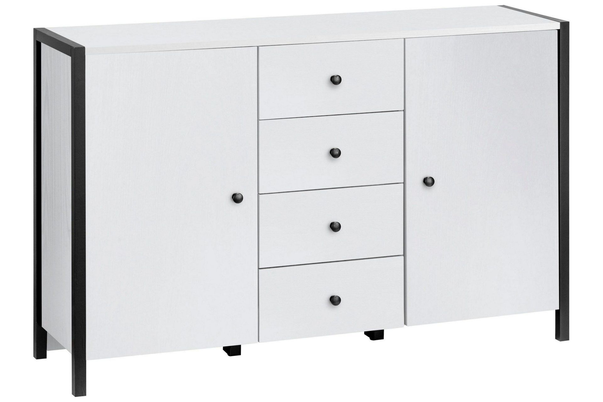 Plattpark Sideboard 120x35 cm - Vit/Svart