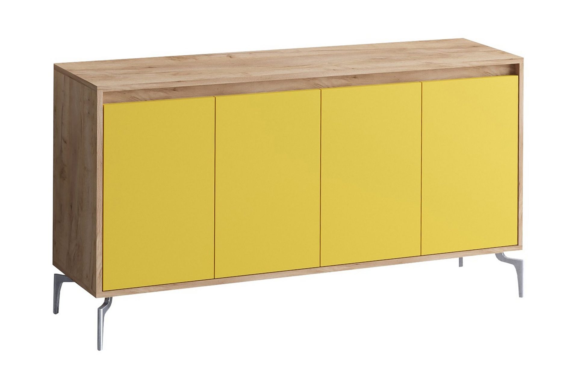 sideboard 40x140 cm - natur/brun/röd