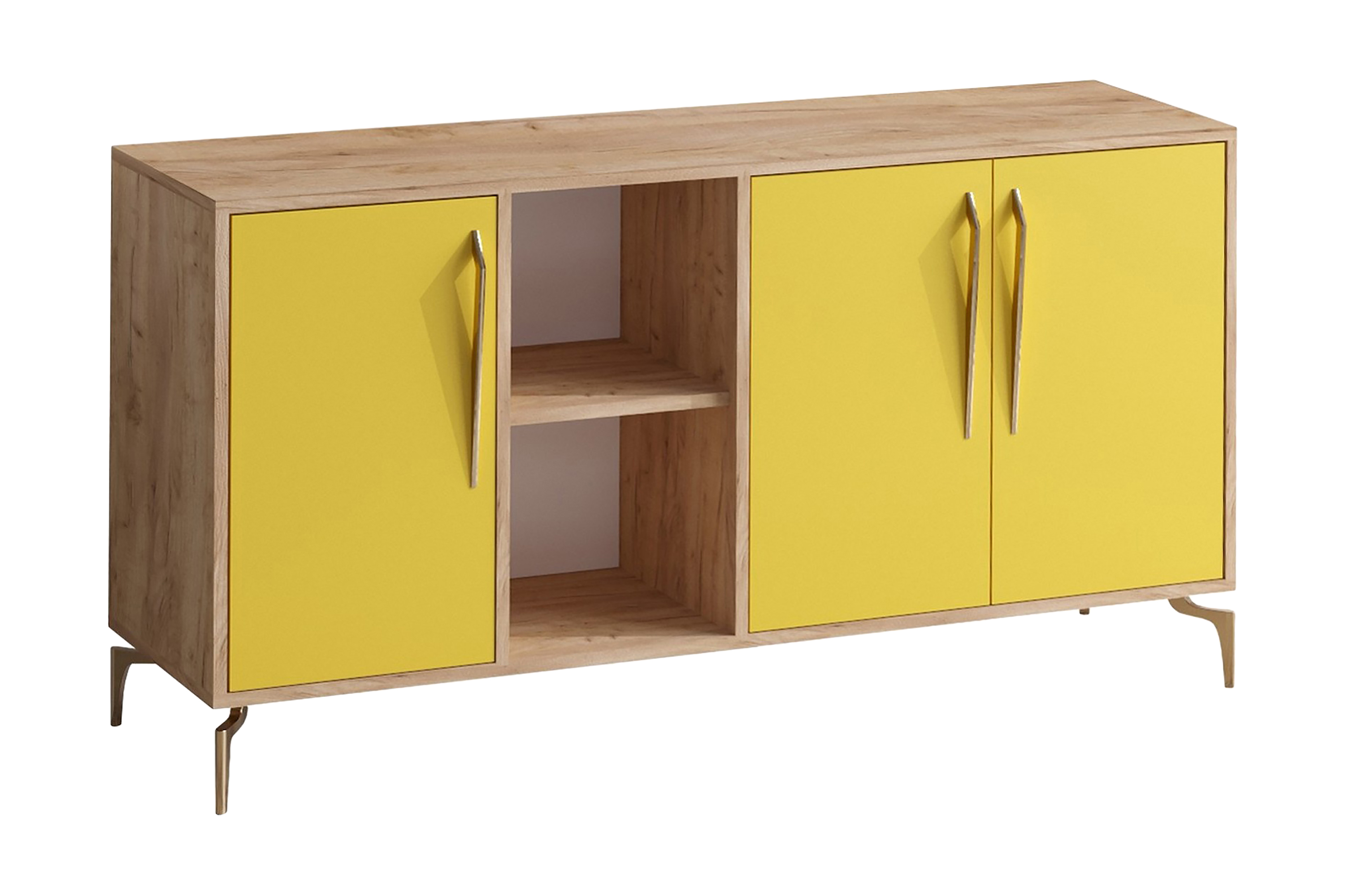 Sideboard 40x140 cm Natur/Grön/Svart