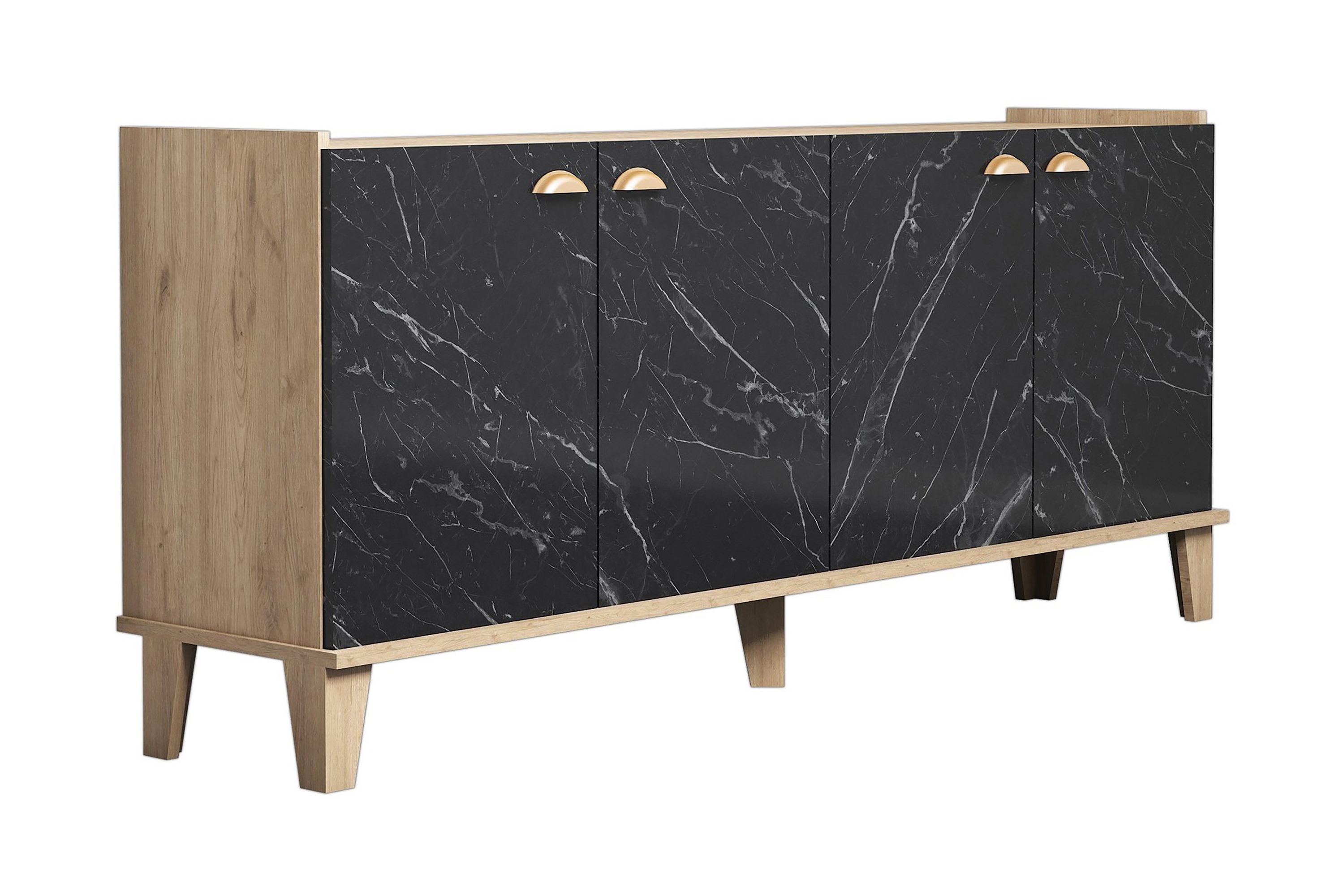 Sideboard 41x182 cm Natur/Svart