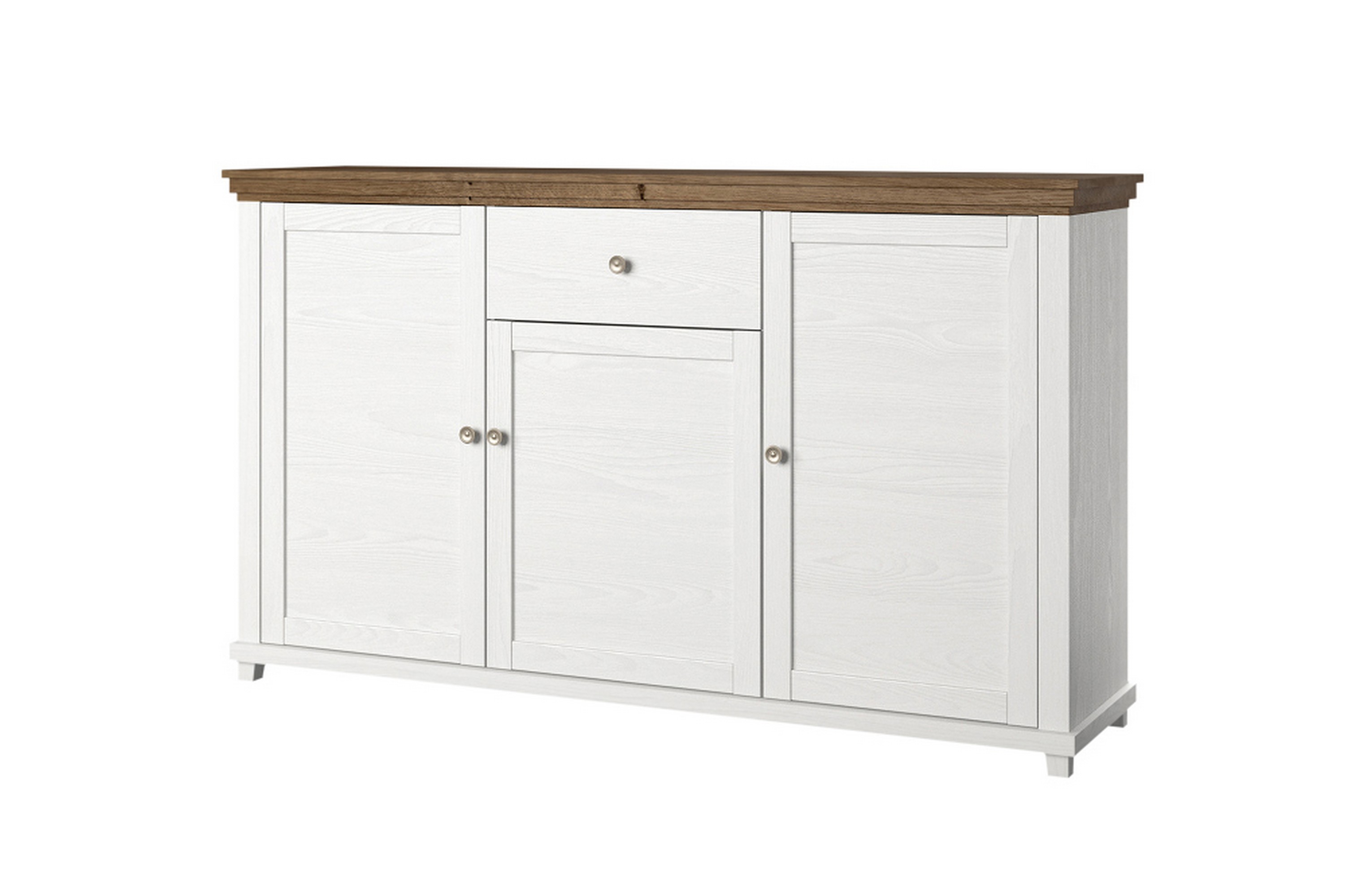 sideboard getafez 42x160 cm - vit/natur
