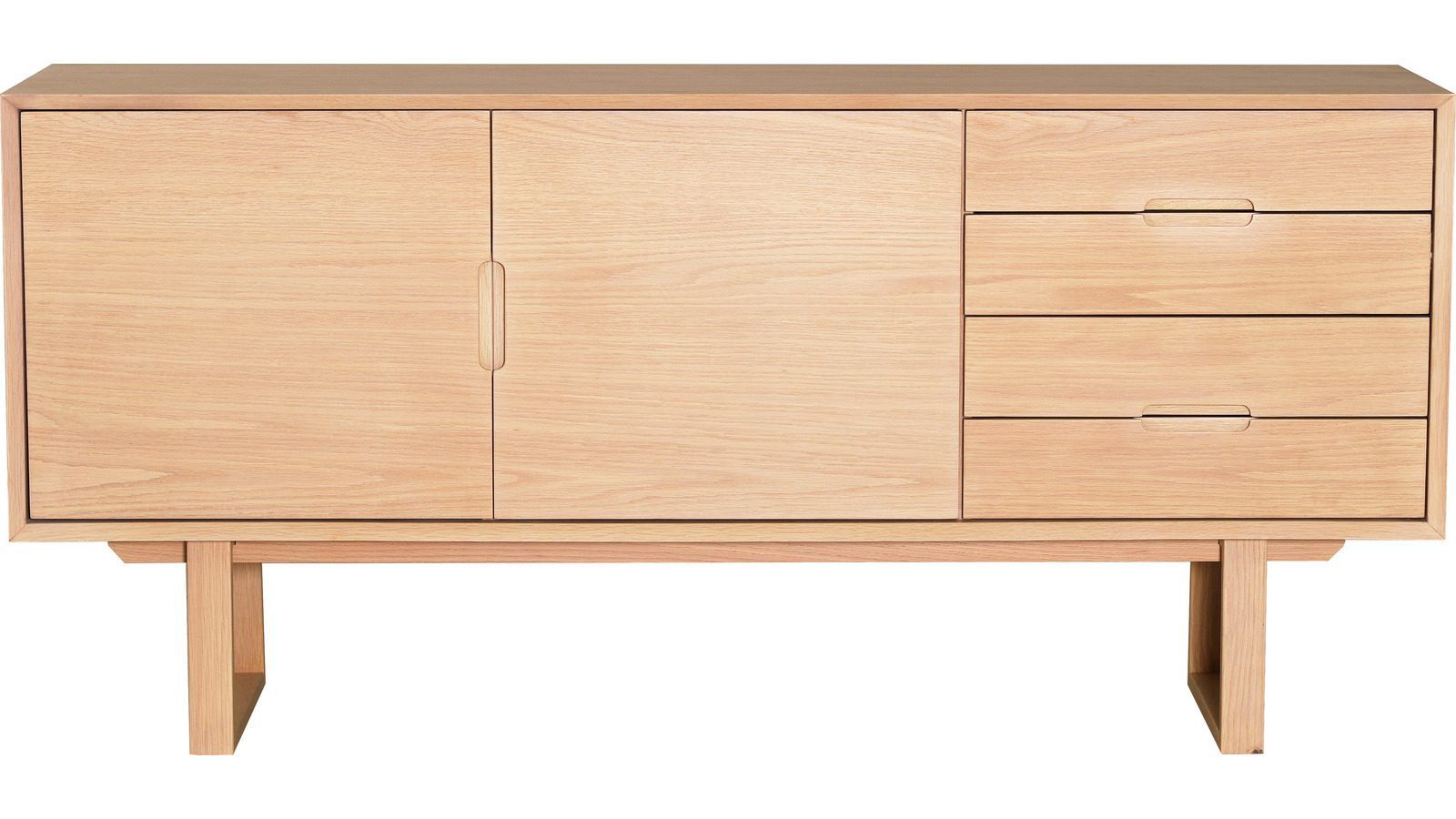 Sideboard Norvik - Brunlackad, vitpigmenterad ekfaner