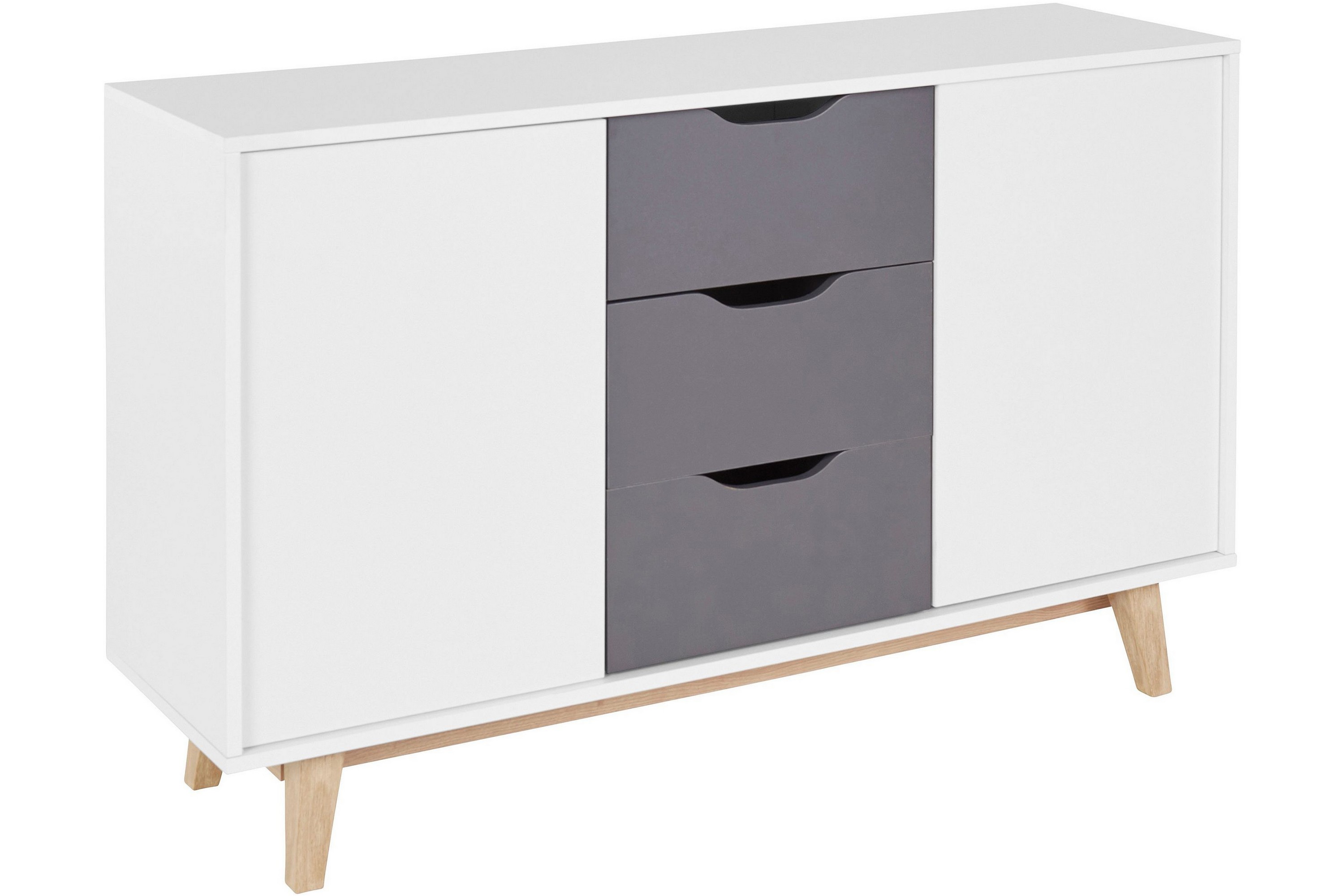 Sideboard Orleans 130x38 cm Vit/Antracit