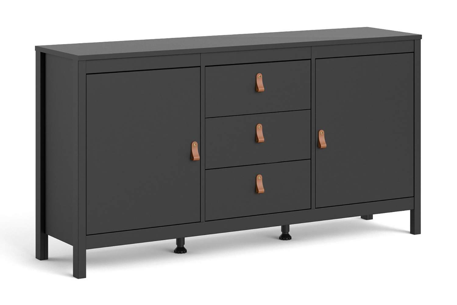 sideboard osterholm 38x151 cm - svart/natur