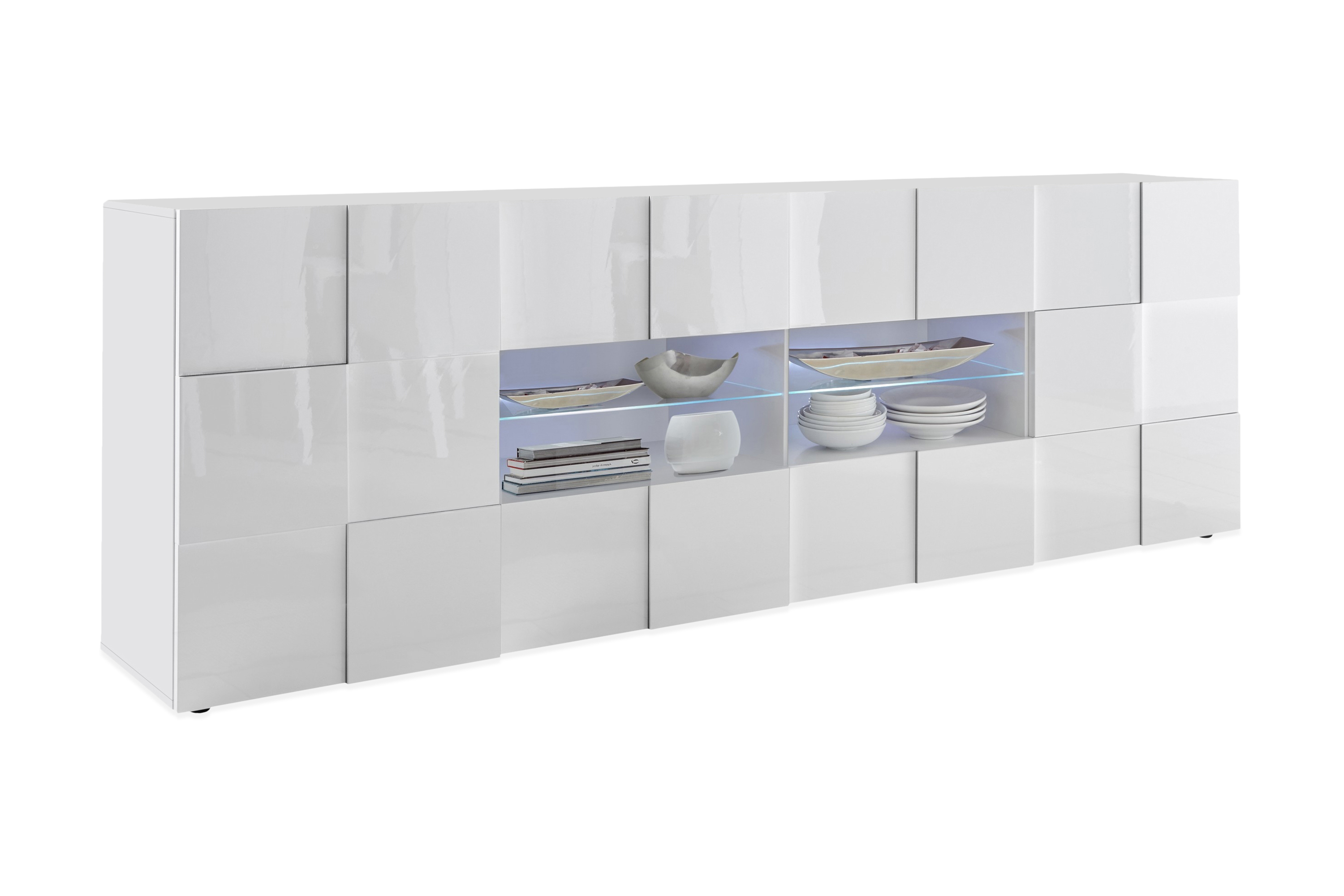 Sideboard Tabor 241 cm Stor Vit Högglanslack