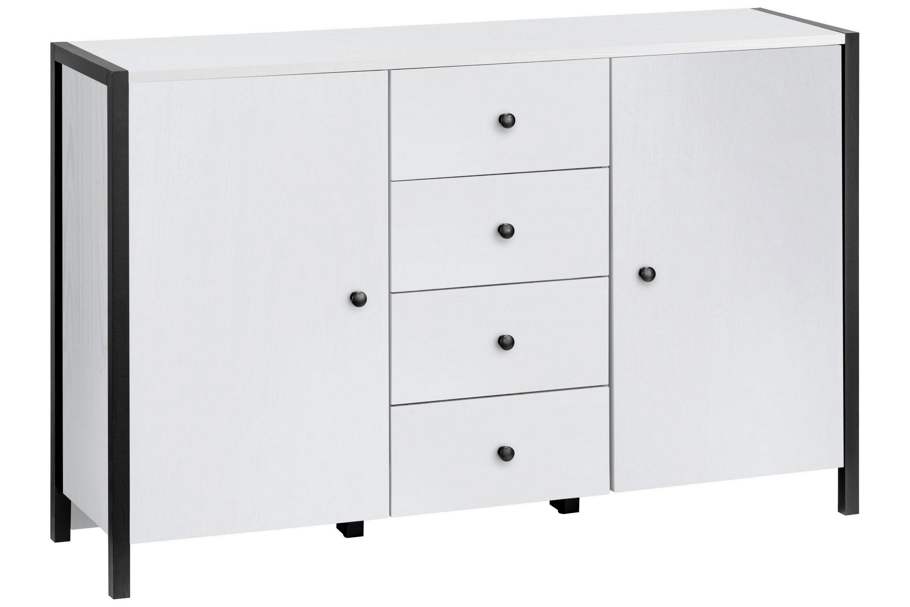 Sideboard Whyer 120x35 cm Vit/Svart