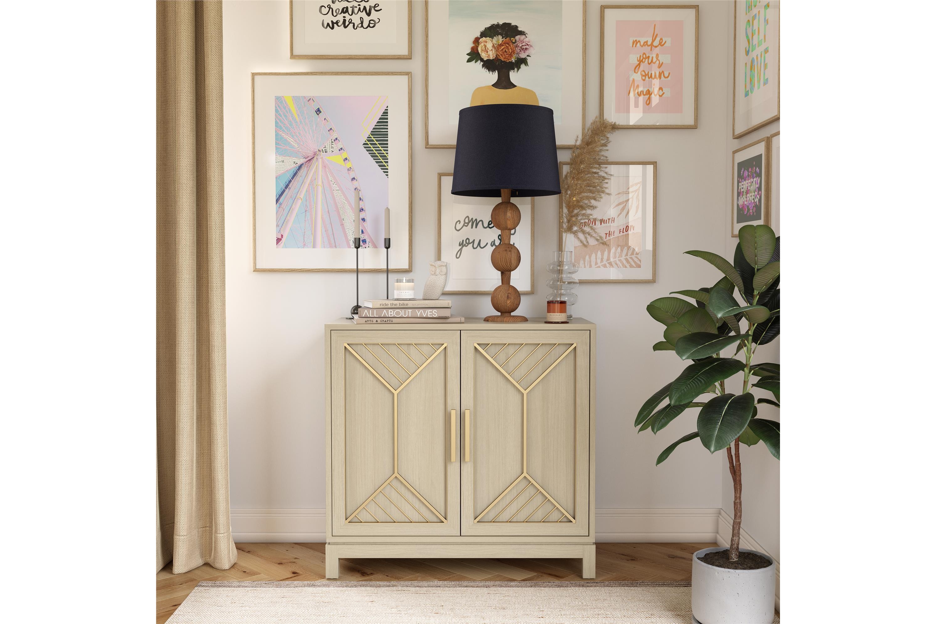 skänk neely 85,3x40,1 cm beige - dorel home