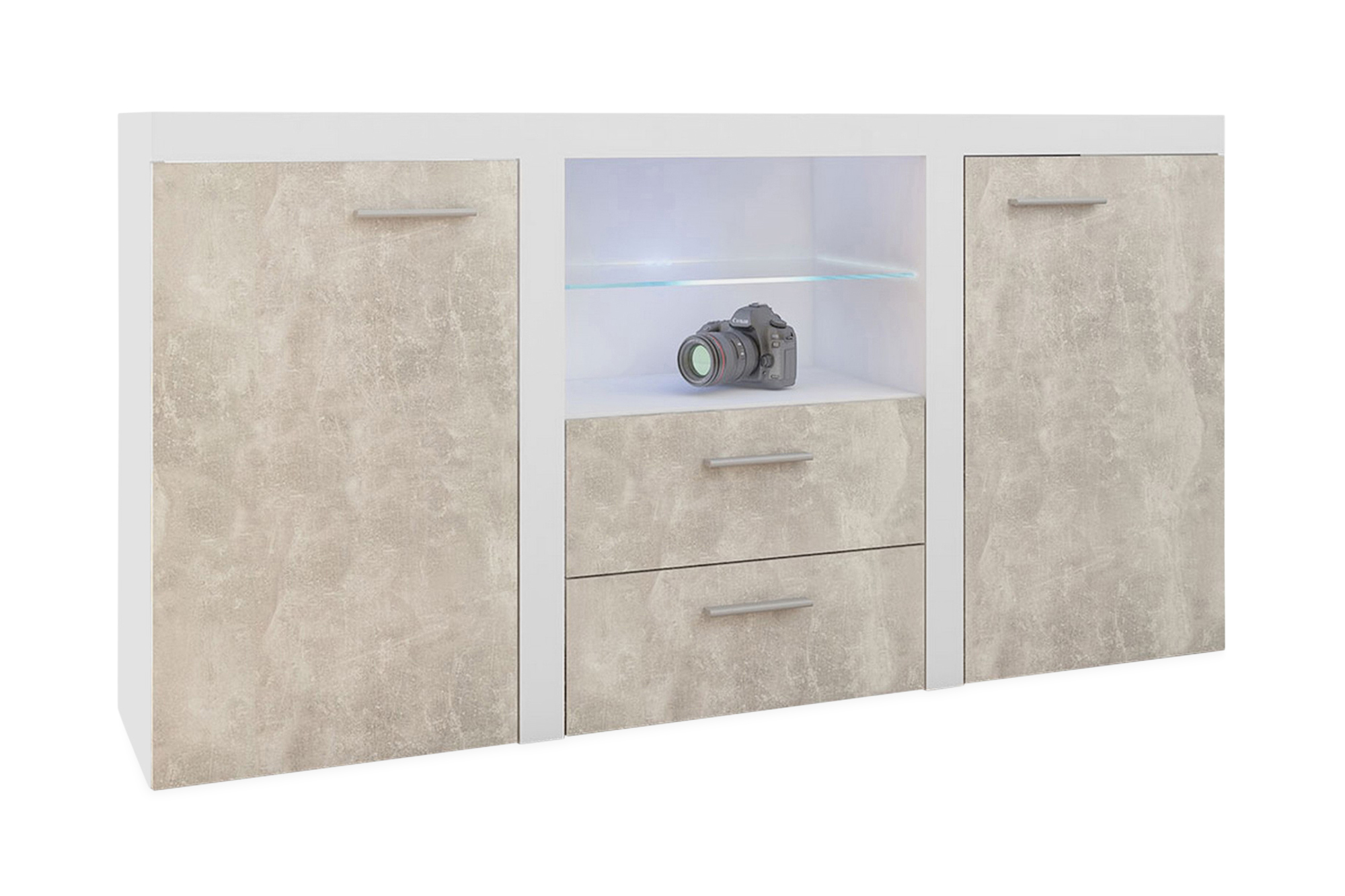 skänk rumba 157x40x81 cm - vit/betong