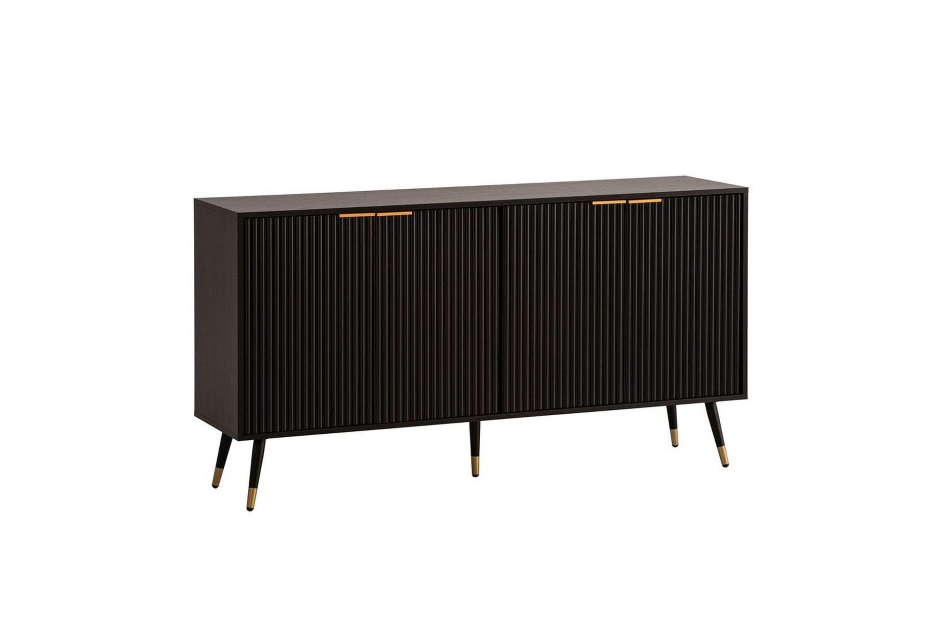 sideboard wohnling folierad spånskiva ekoptik 150 cm 4 dörrar modern -