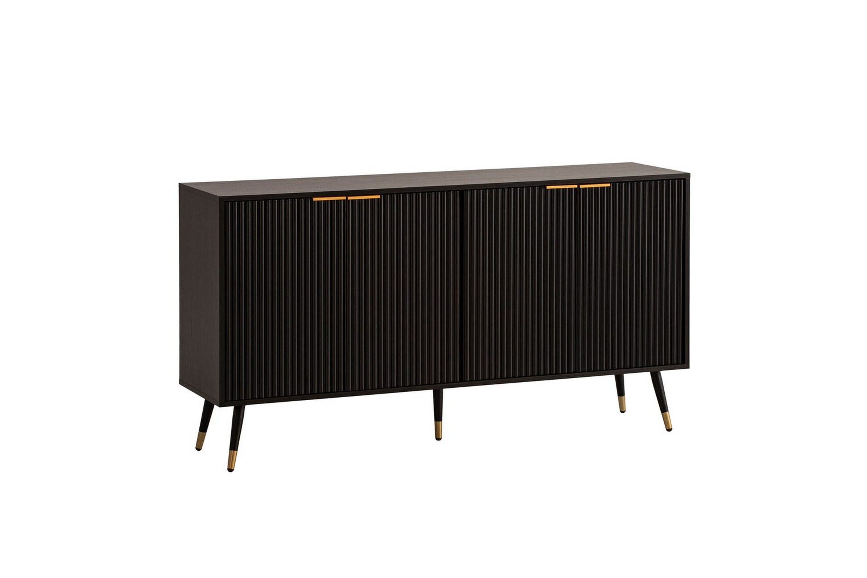 sideboard wohnling folierad spånskiva ekoptik 150 cm 4 dörrar modern -