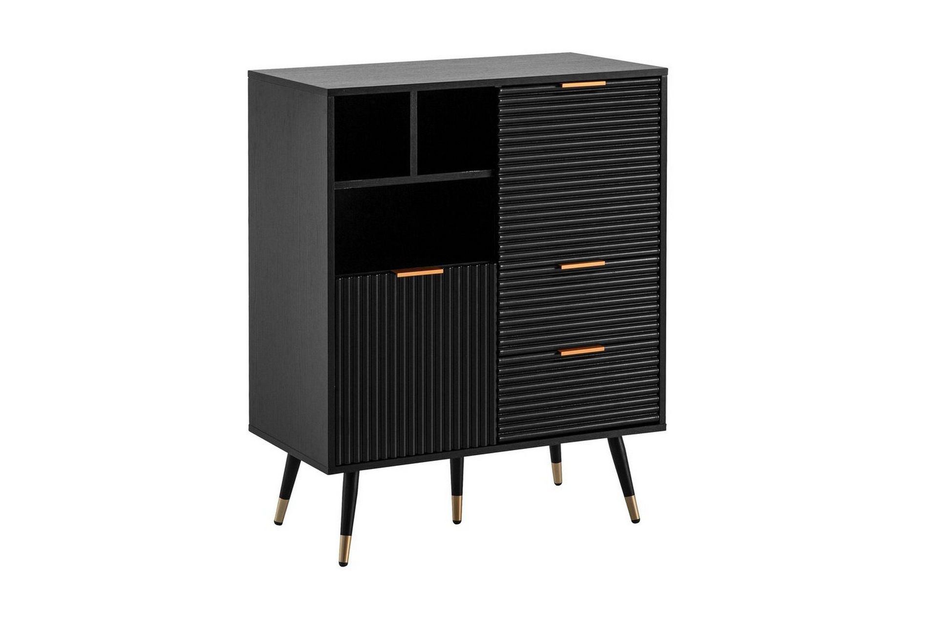 Sideboard Wohnling Folierad sp&aring;nskiva ekoptik 77 cm 2 d&ouml;rrar 2 l&aring;dor f&ouml;rvaringsutrymme modern -