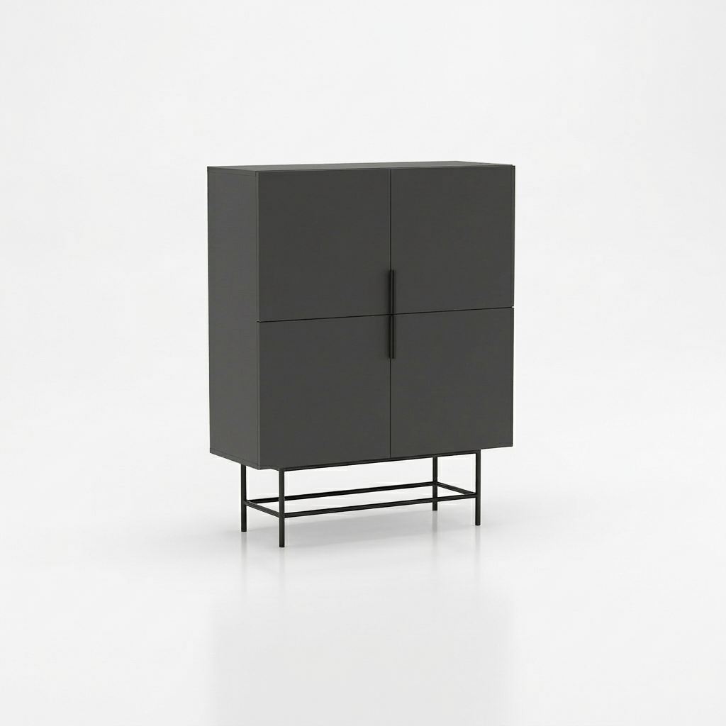 Truvia Sideboard 100x128x40 cm - Antracit/Svart