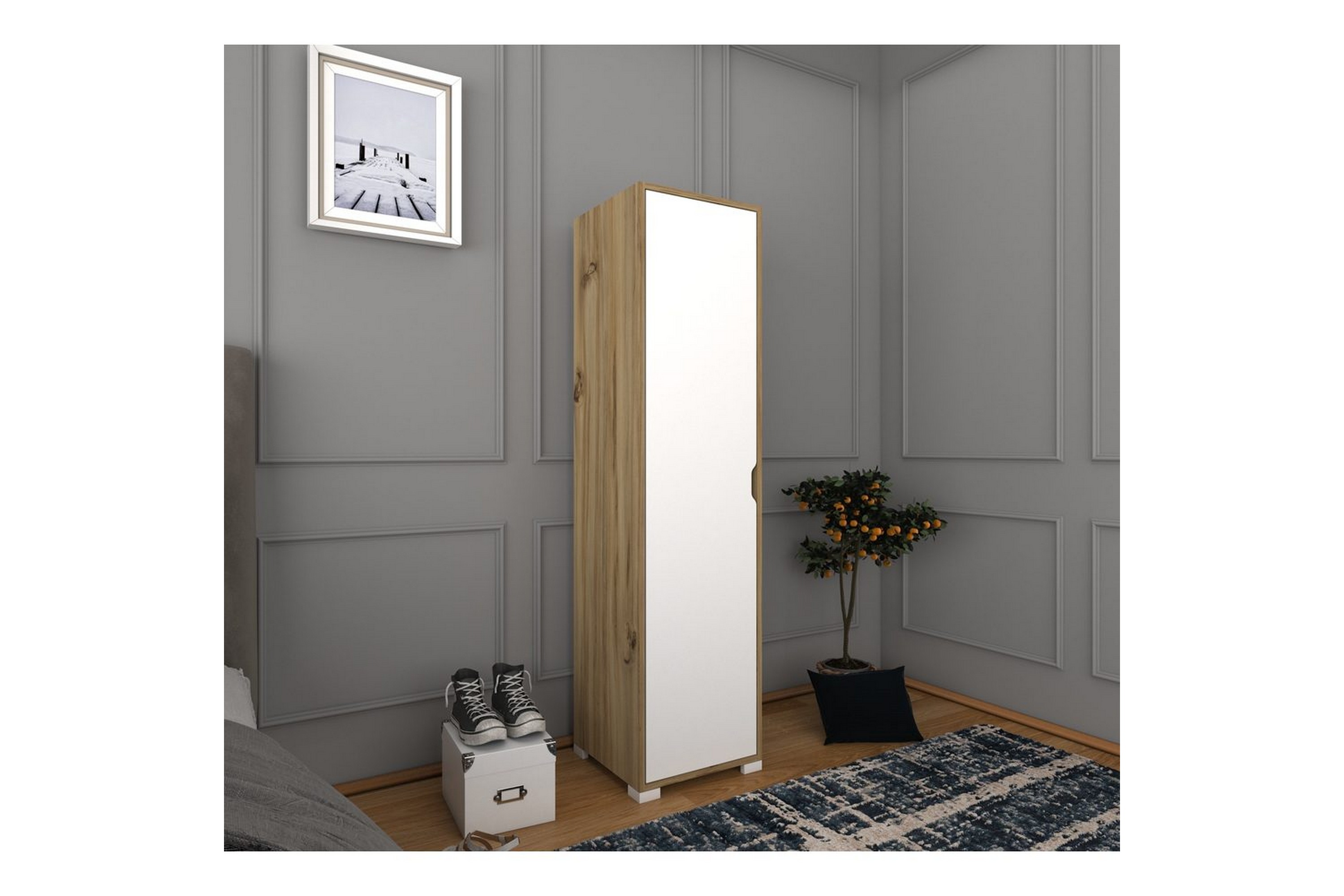 garderob doranstead ljus valnöt / vit - vit/ljusfärgat trä