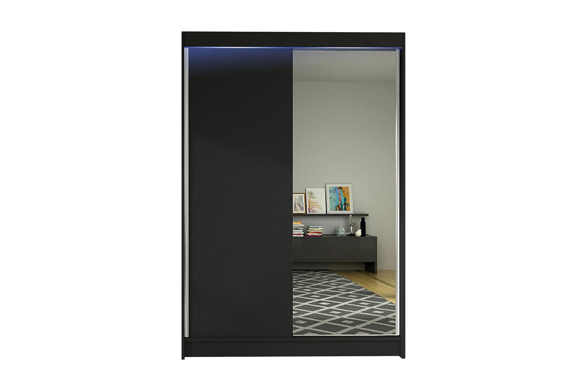 Garderob + LED - Svart/RGB LED