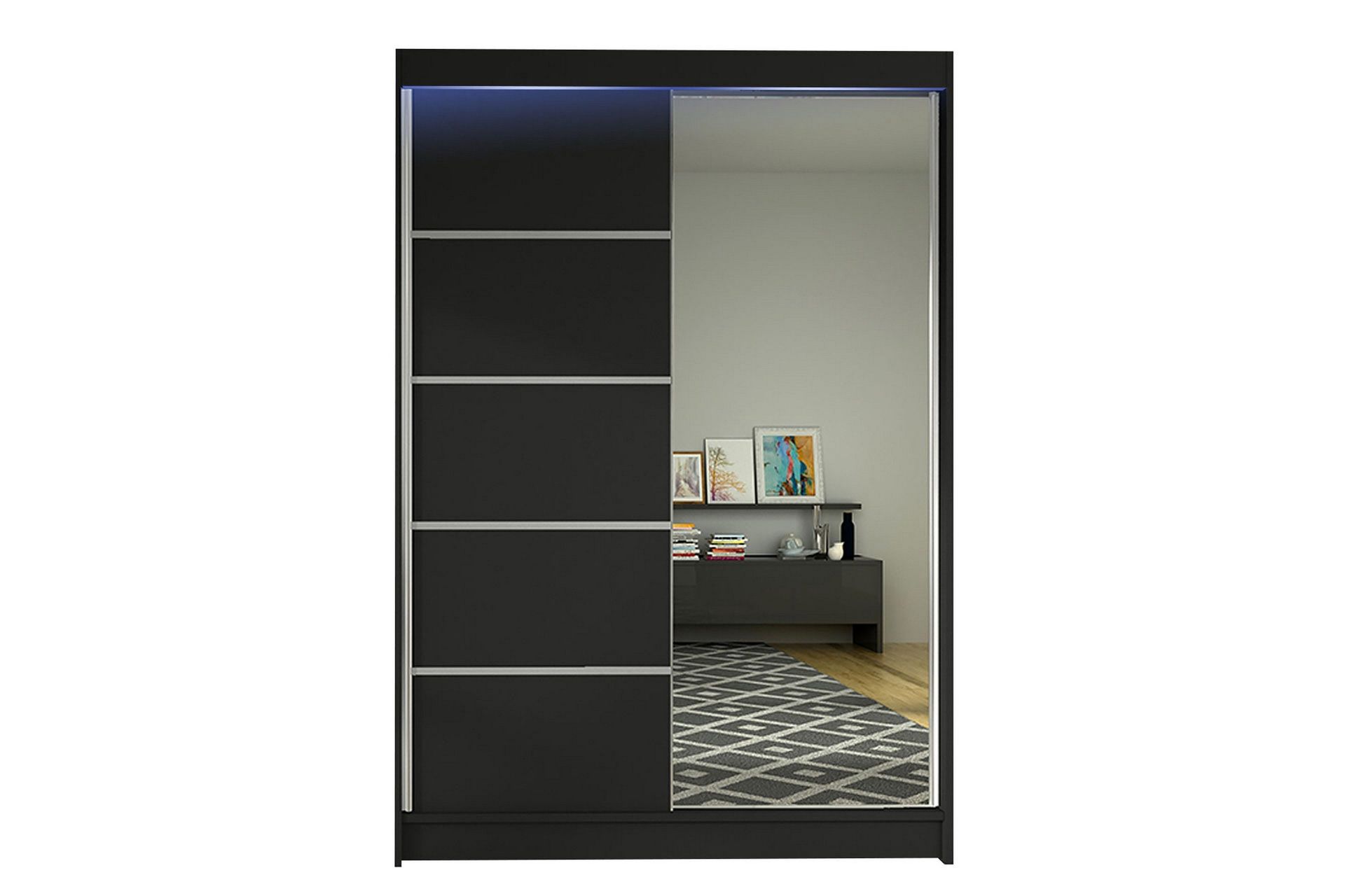 Garderob + LED - Svart/RGB LED
