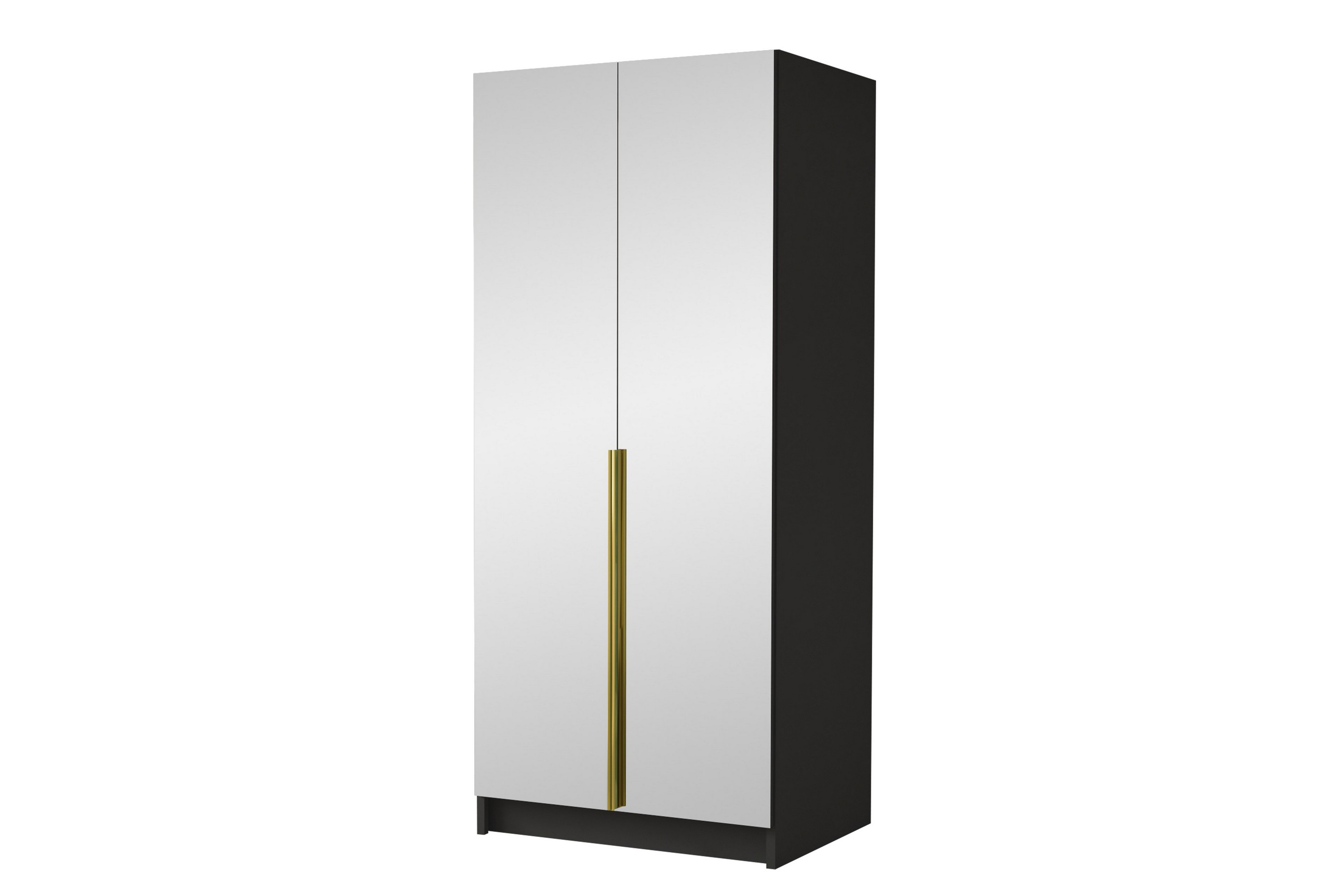 garderob med spegel barriga 100 cm - svart/guld