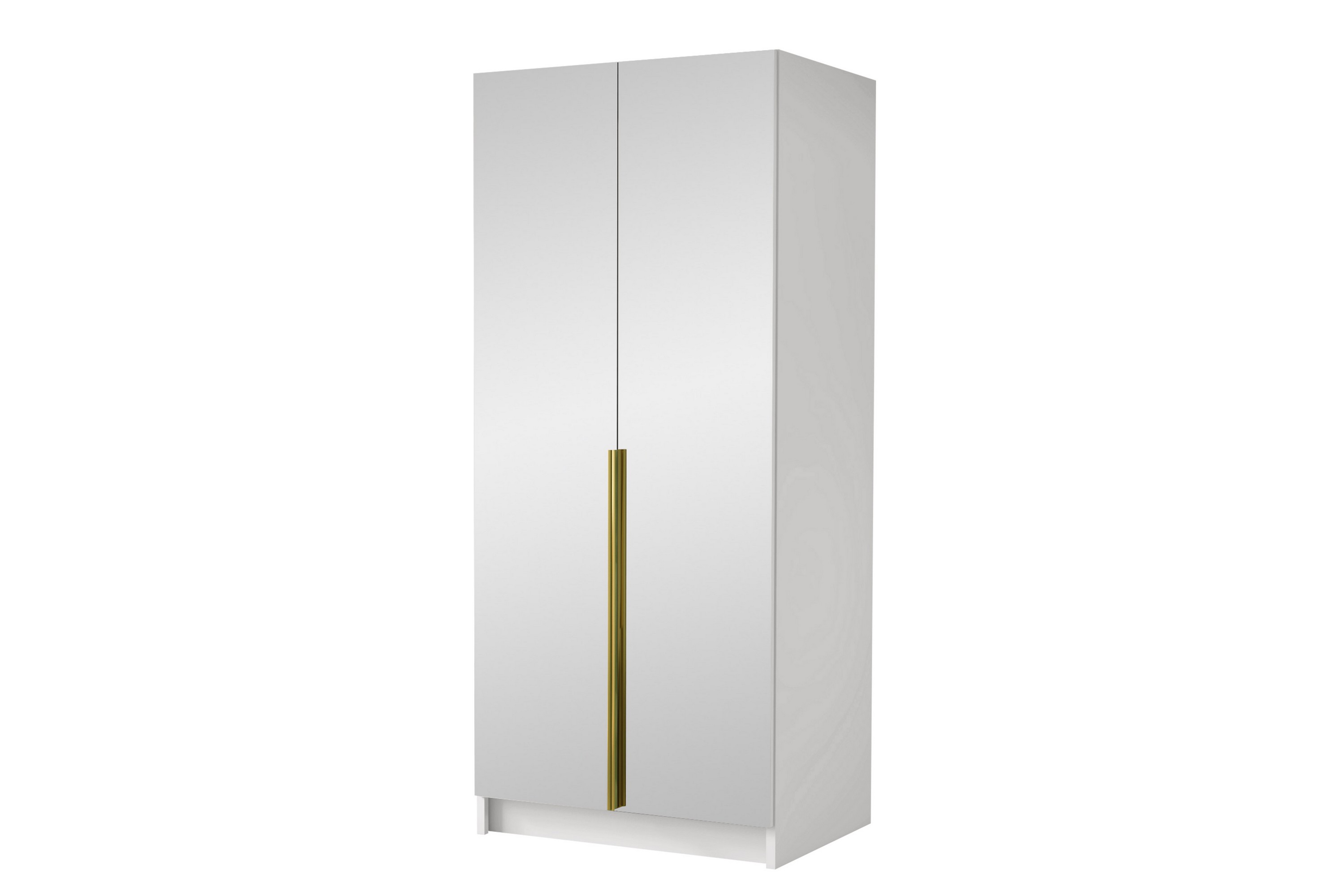garderob med spegel barriga 100 cm - vit/guld
