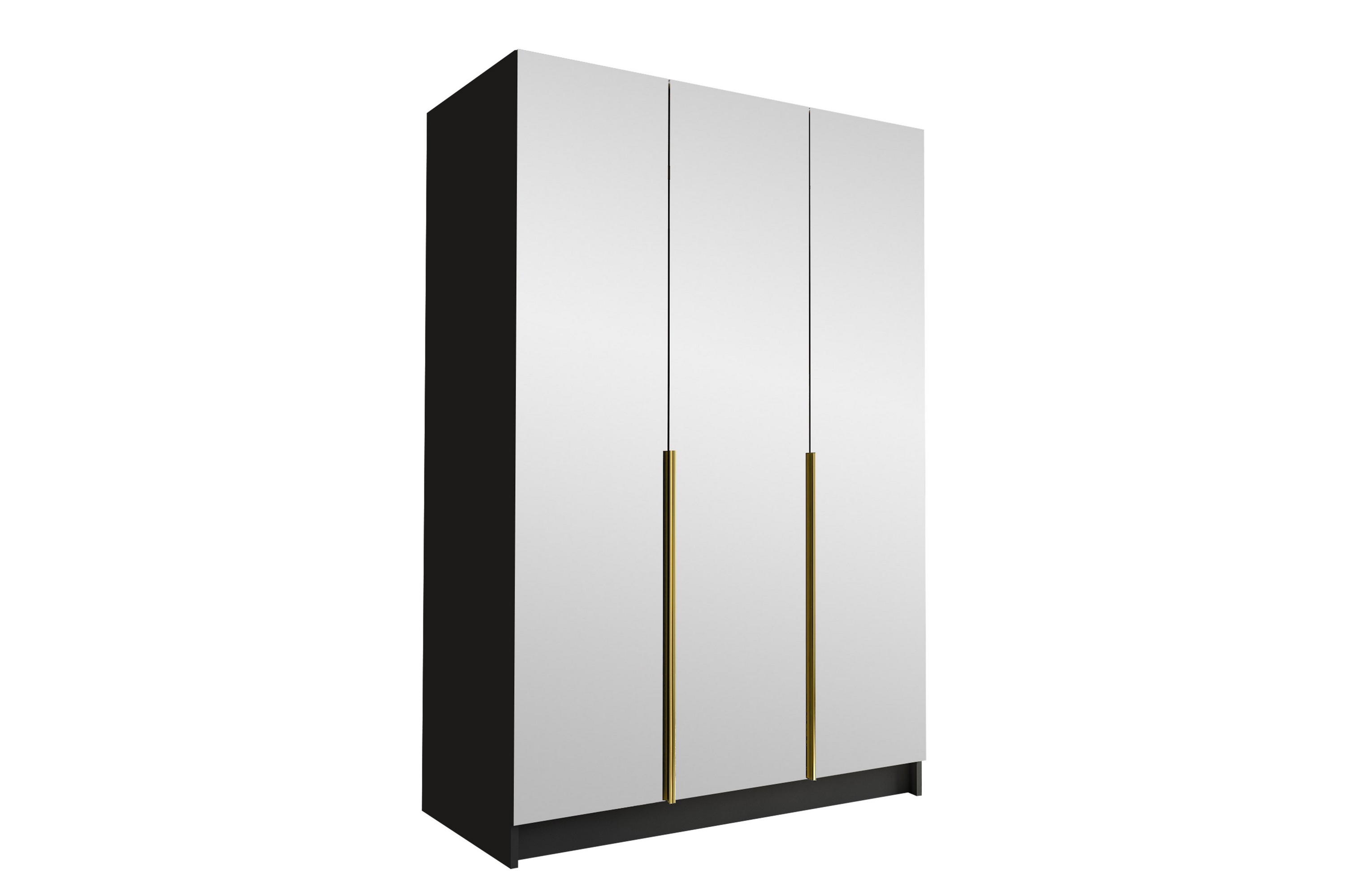 garderob med spegel herrljunga 150 cm - svart/guld