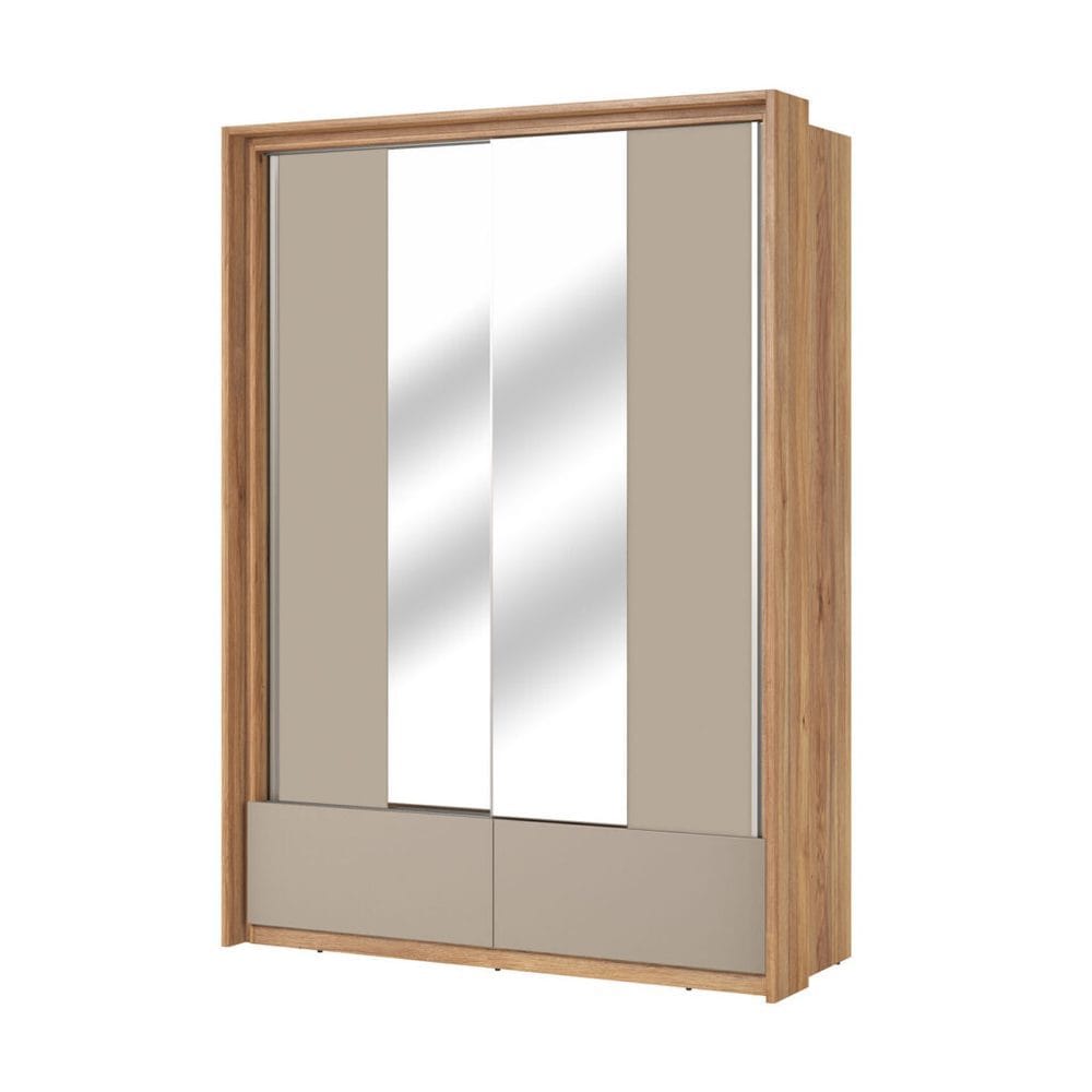 Garderob med spegel Impressio 2 skjutd&ouml;rrar med 2 l&aring;dor - 159 cm