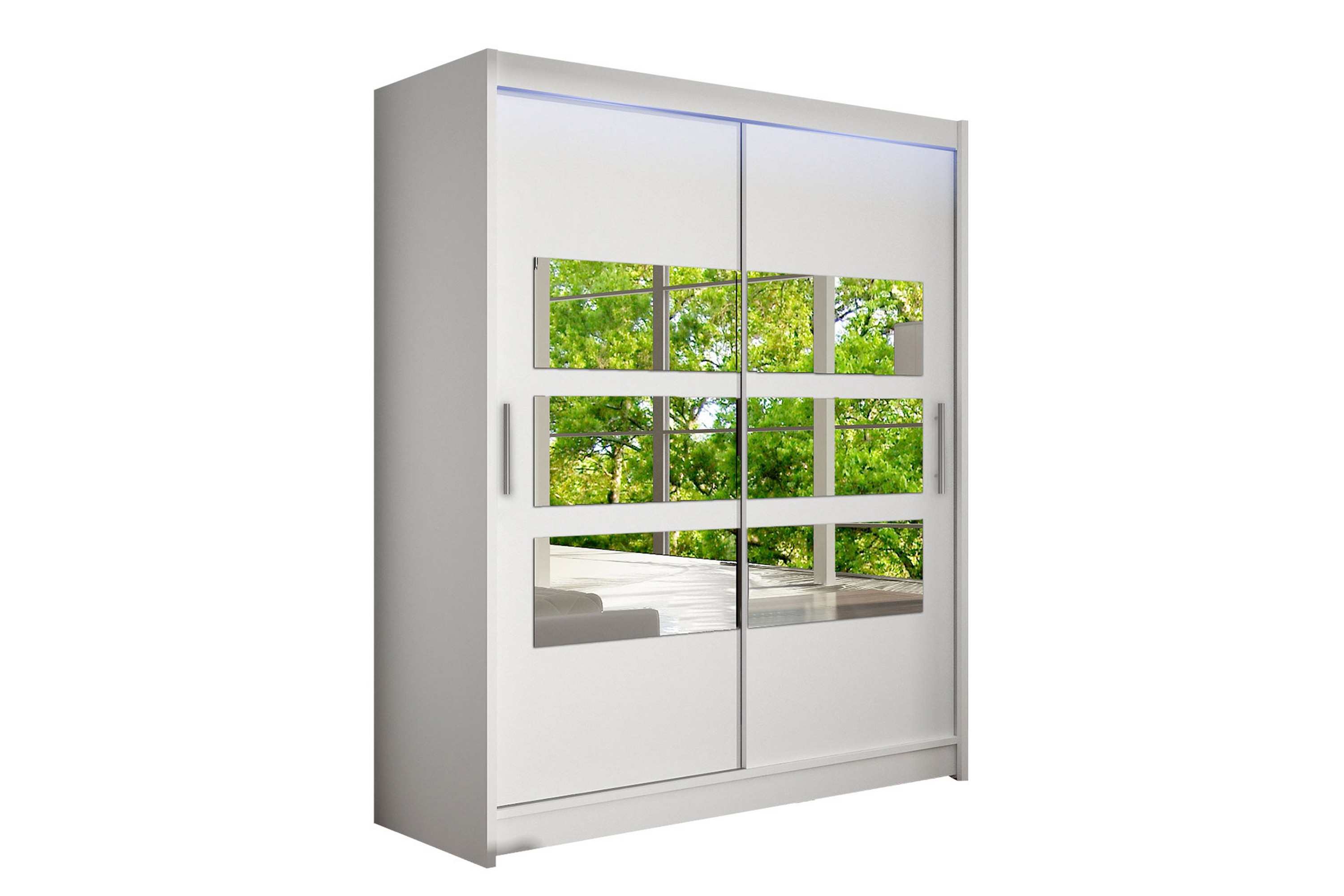 garderob med spegel maskbo 150x200 cm - vit