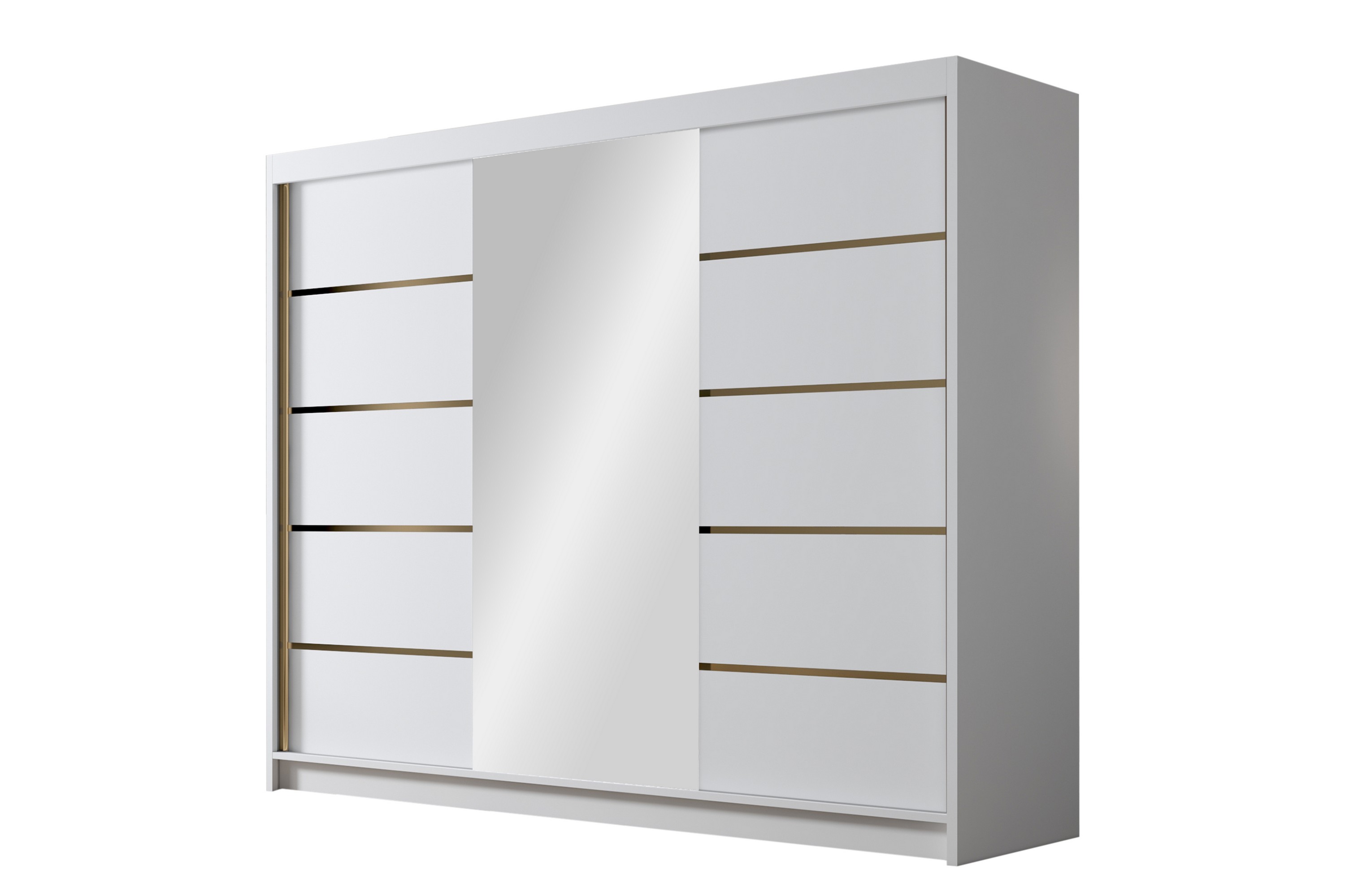 Garderob med Spegel Samisia 250x215 cm Vit