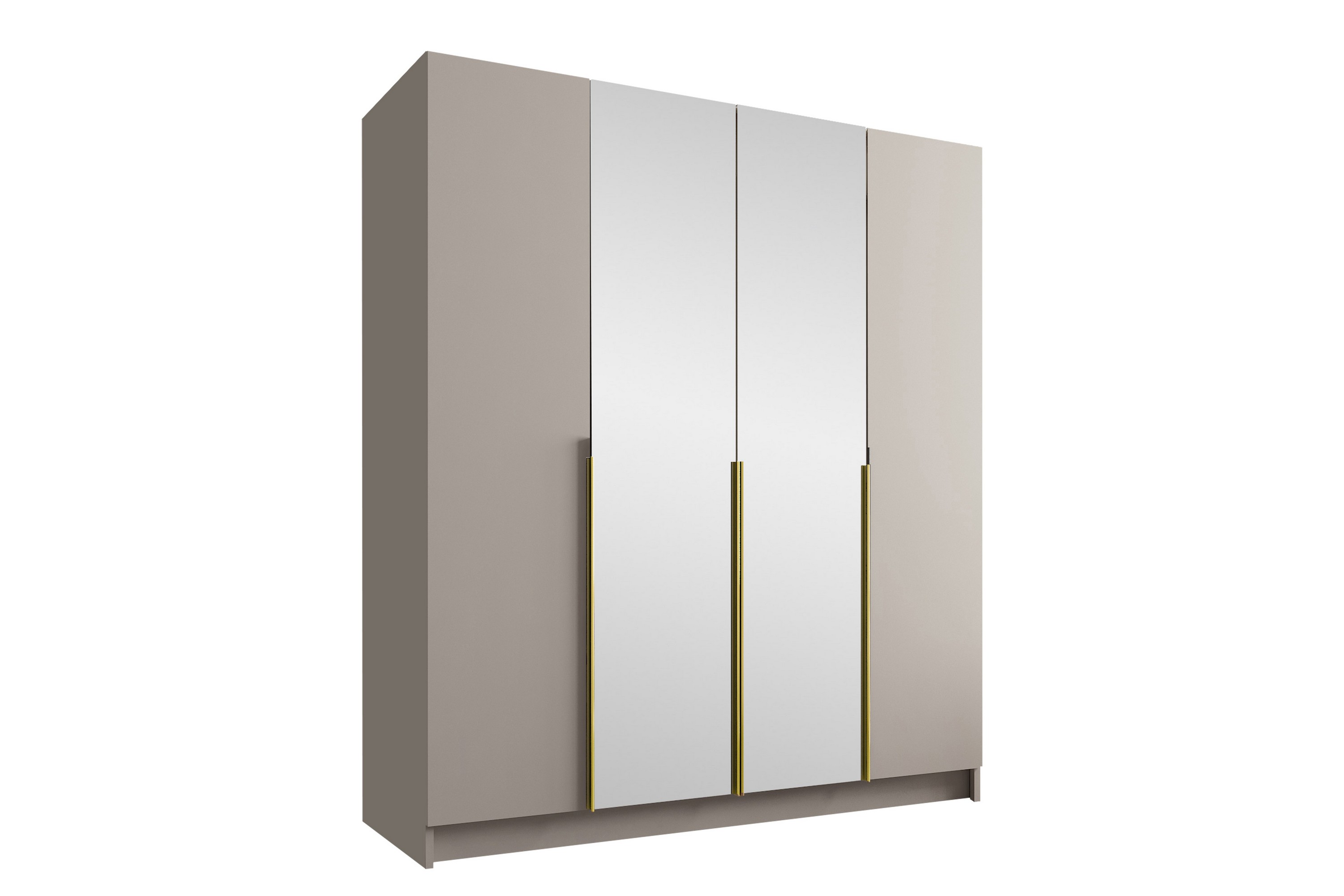 Garderob med Spegel Vadstena 200 cm Kashmir/Guld