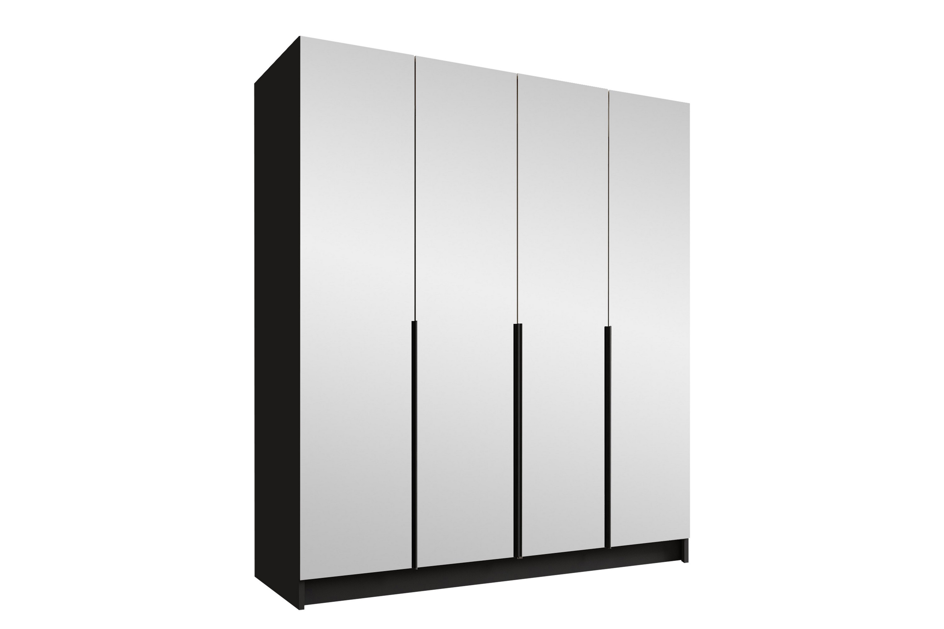 garderob med spegel vadstena 200 cm - svart