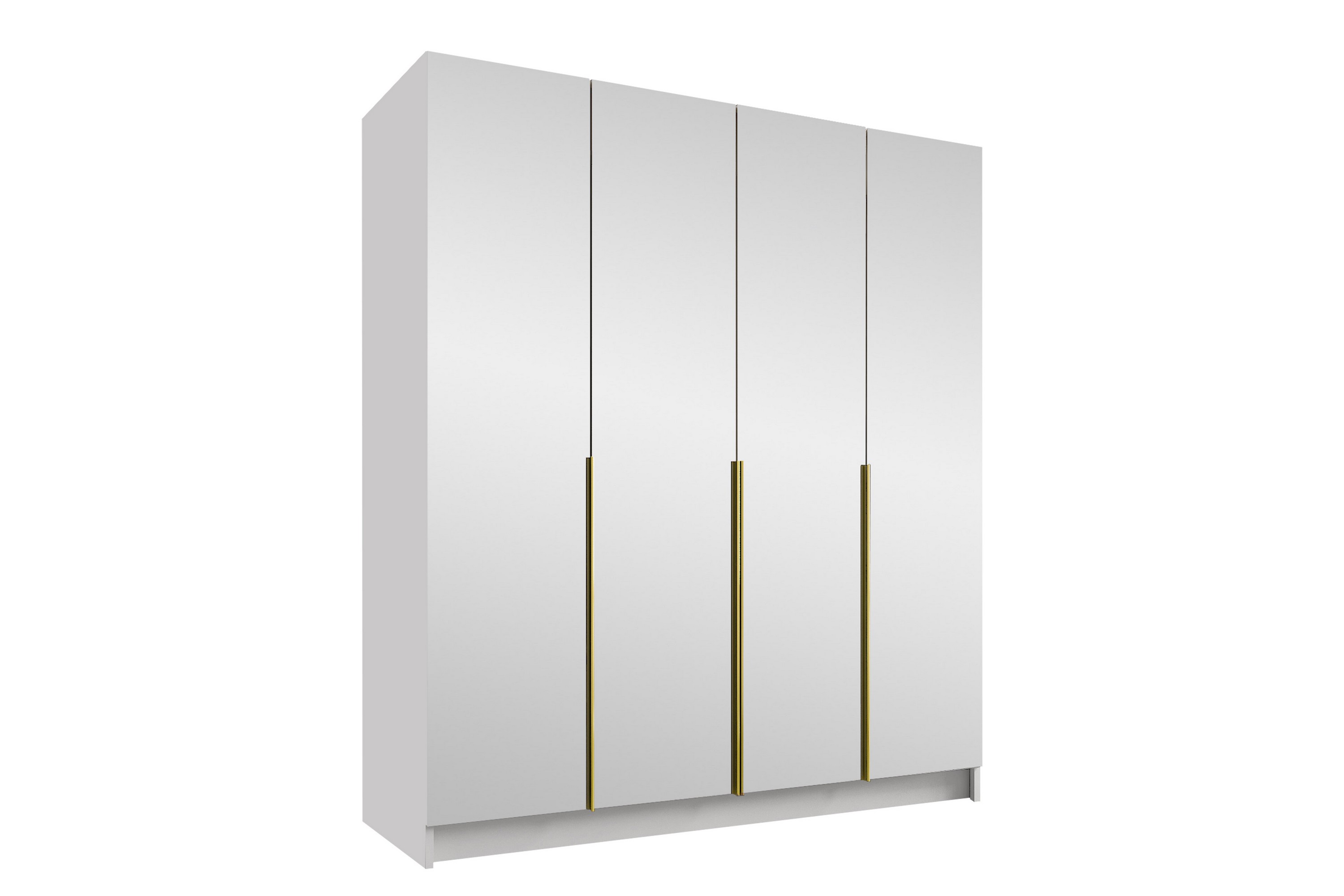 garderob med spegel vadstena 200 cm - vit/guld