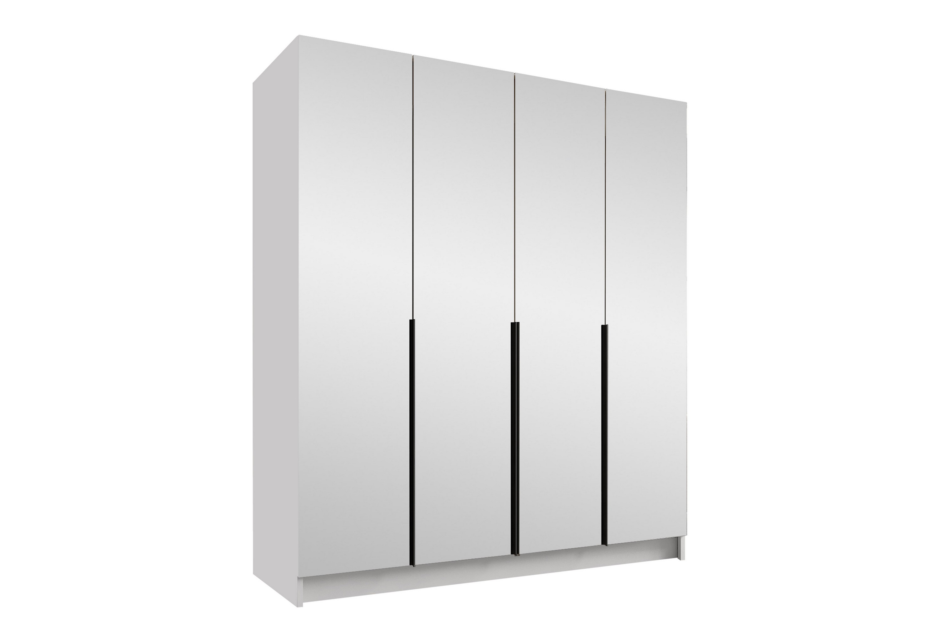 garderob med spegel vadstena 200 cm - vit/svart