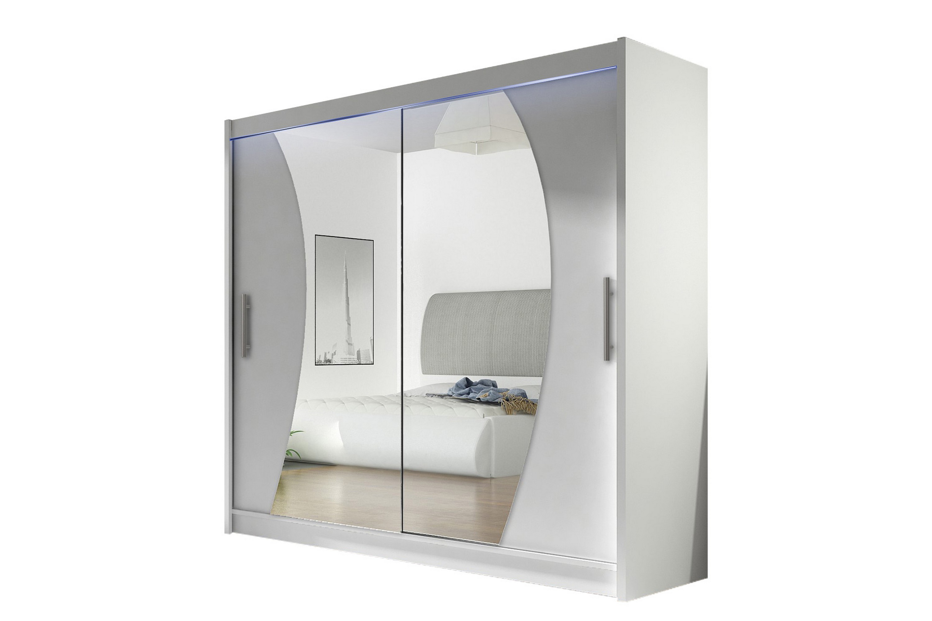 garderob med spegel prag 180x215 cm - vit