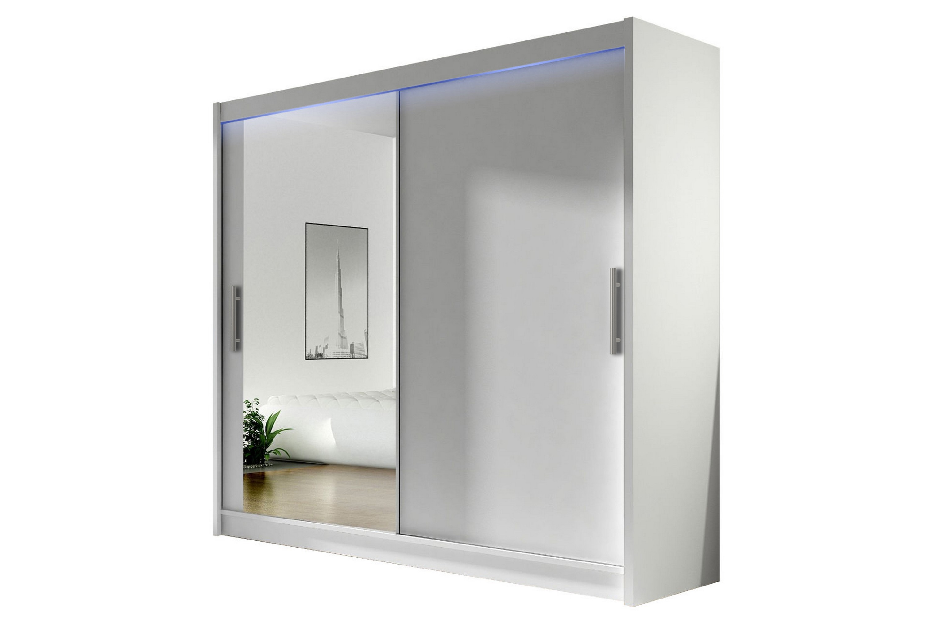 garderob med spegel prag 180x215 cm - vit