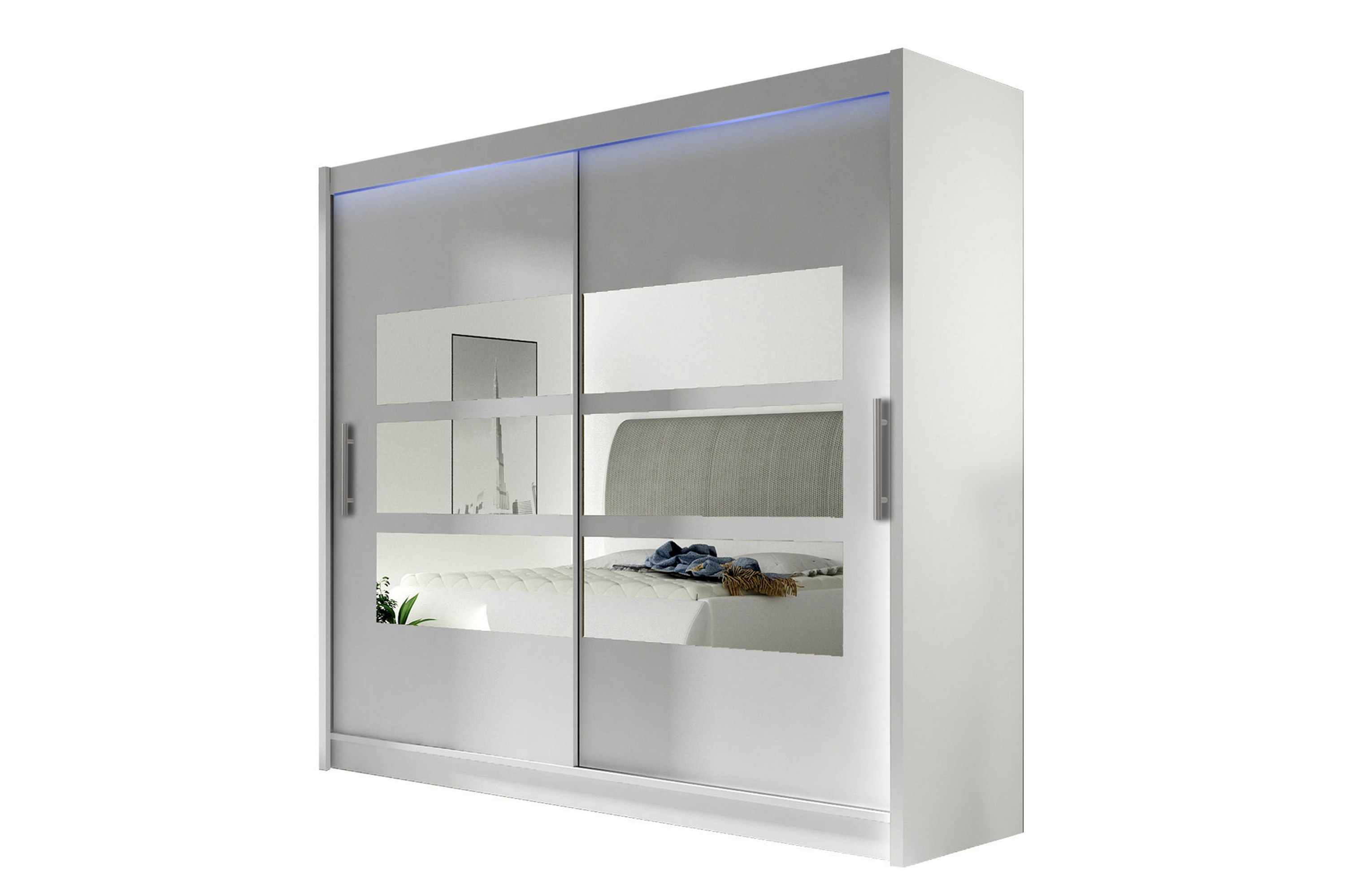 garderob med spegel prag 180x215 cm - vit