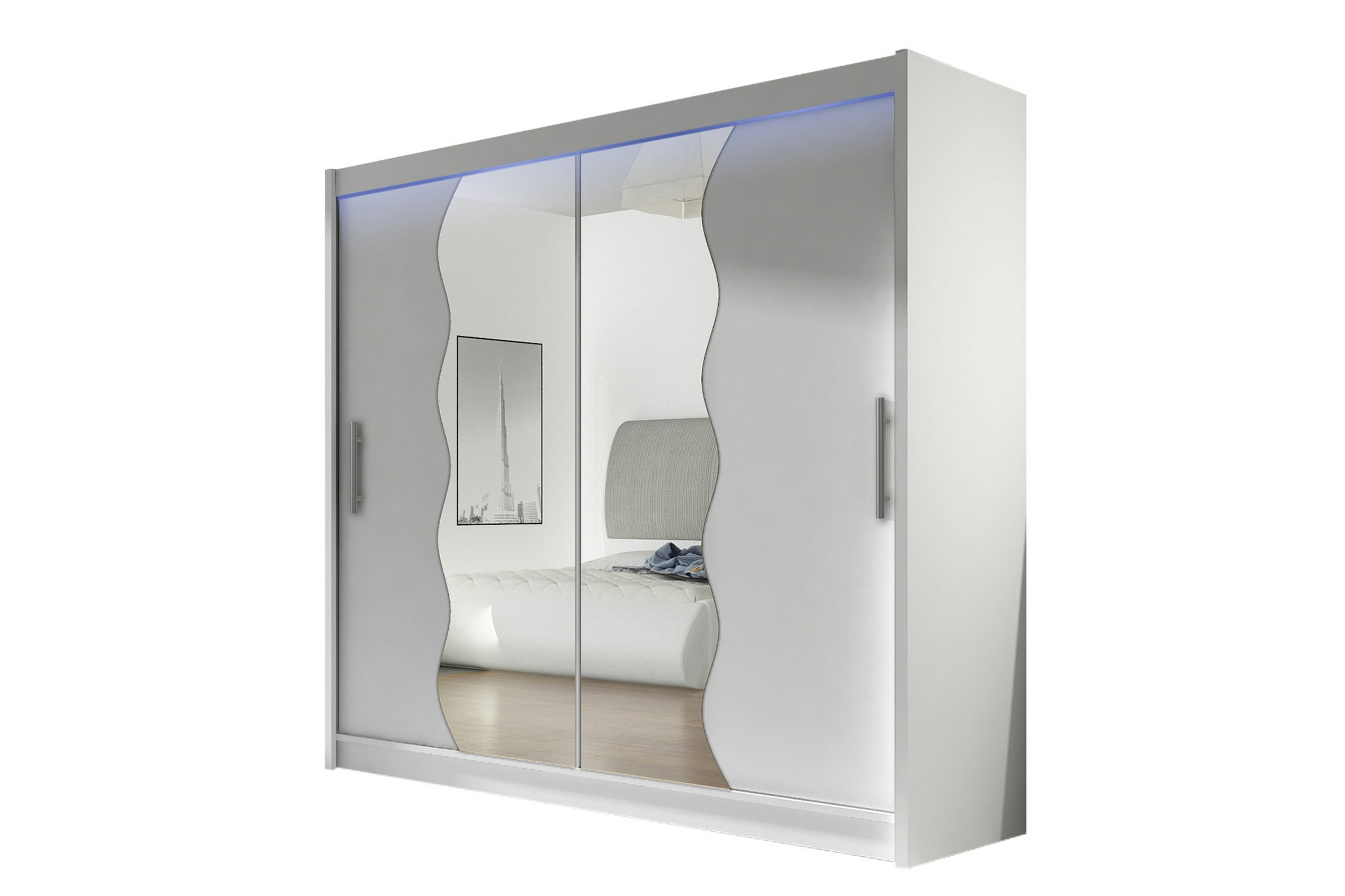 garderob med spegel prag 180x215 cm - vit