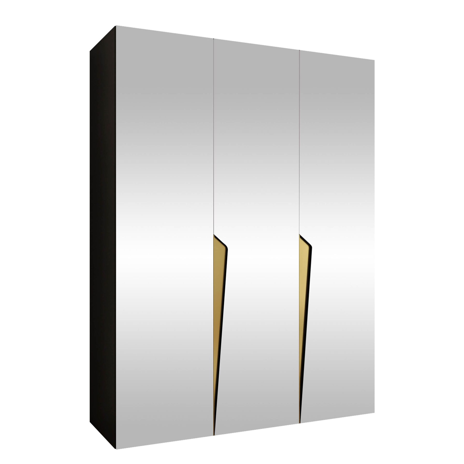 Barile Garderob med spegel 150 cm - svart