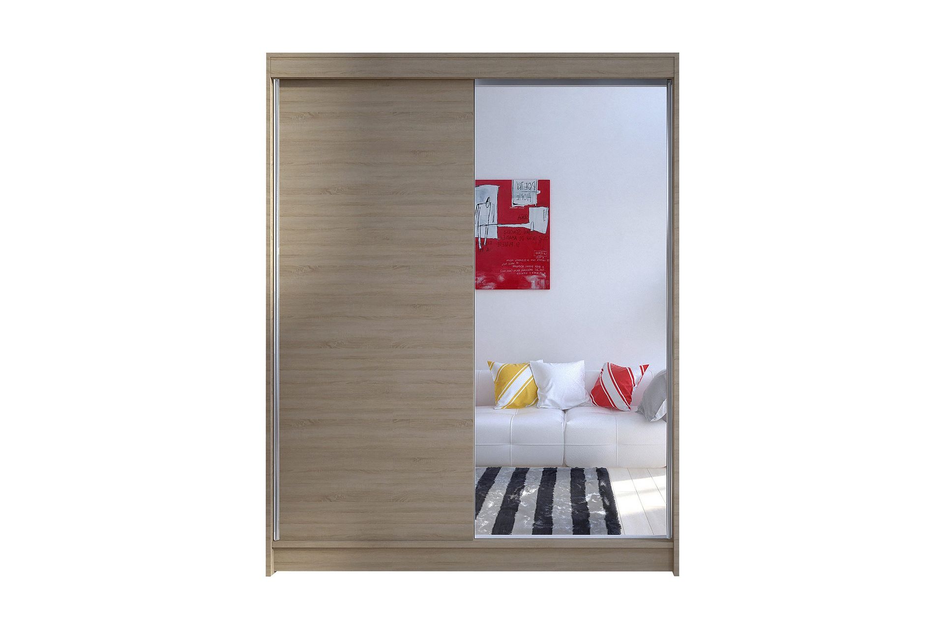 Camino Garderob 150x58x200 cm LED-belysning - Brun