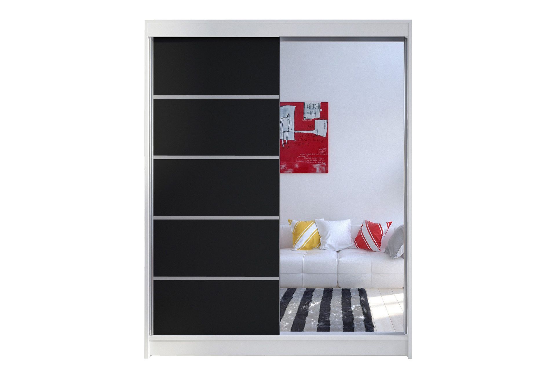 Camino Garderob 58x150 cm LED-belysning - Brun/Vit