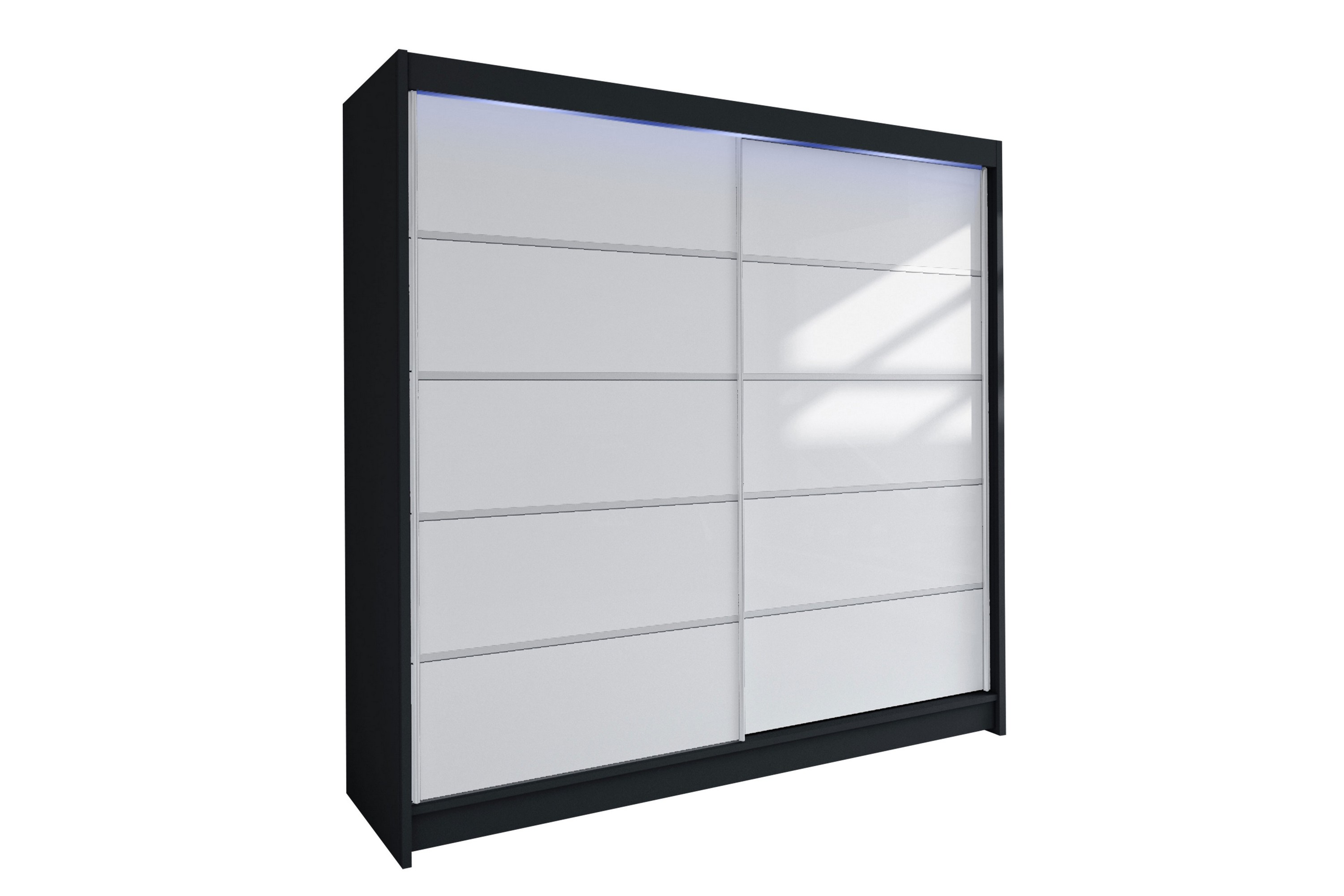 canderbury garderob 180x215 cm - svart/vit