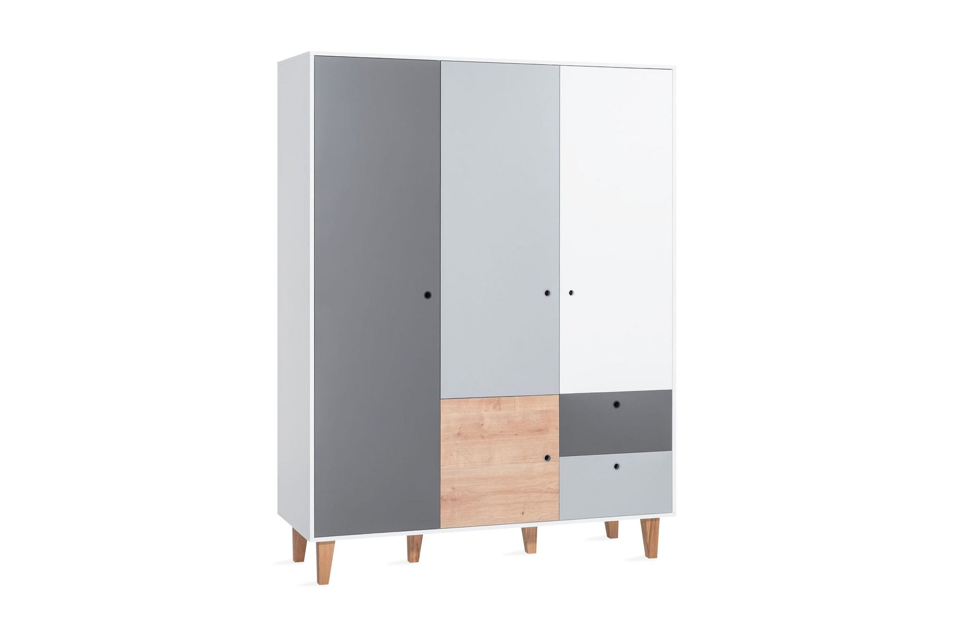 concept garderob vit/mörkgrå/blå - vox