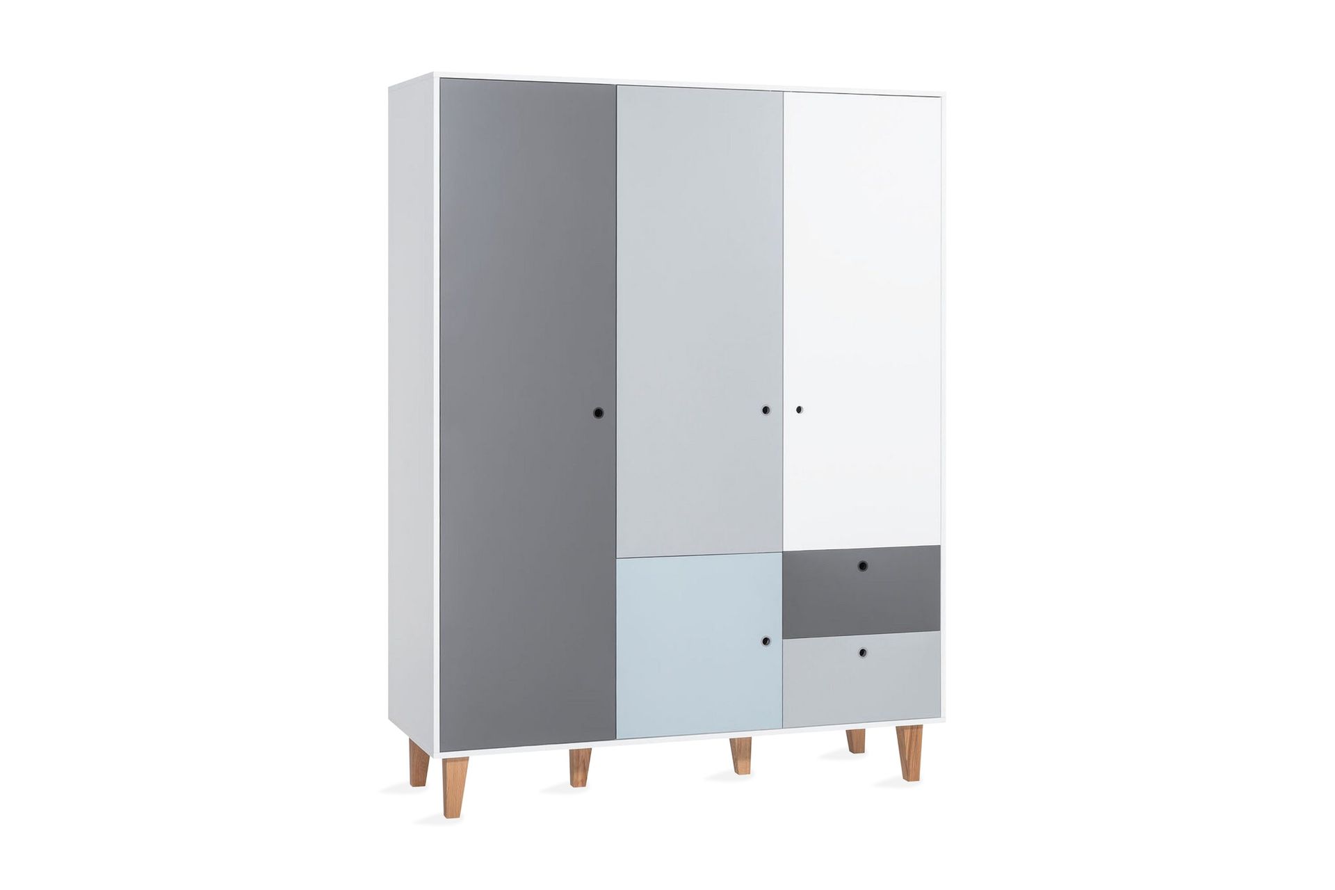 Concept Garderob Vit/M&ouml;rkgr&aring;/Natur - VOX