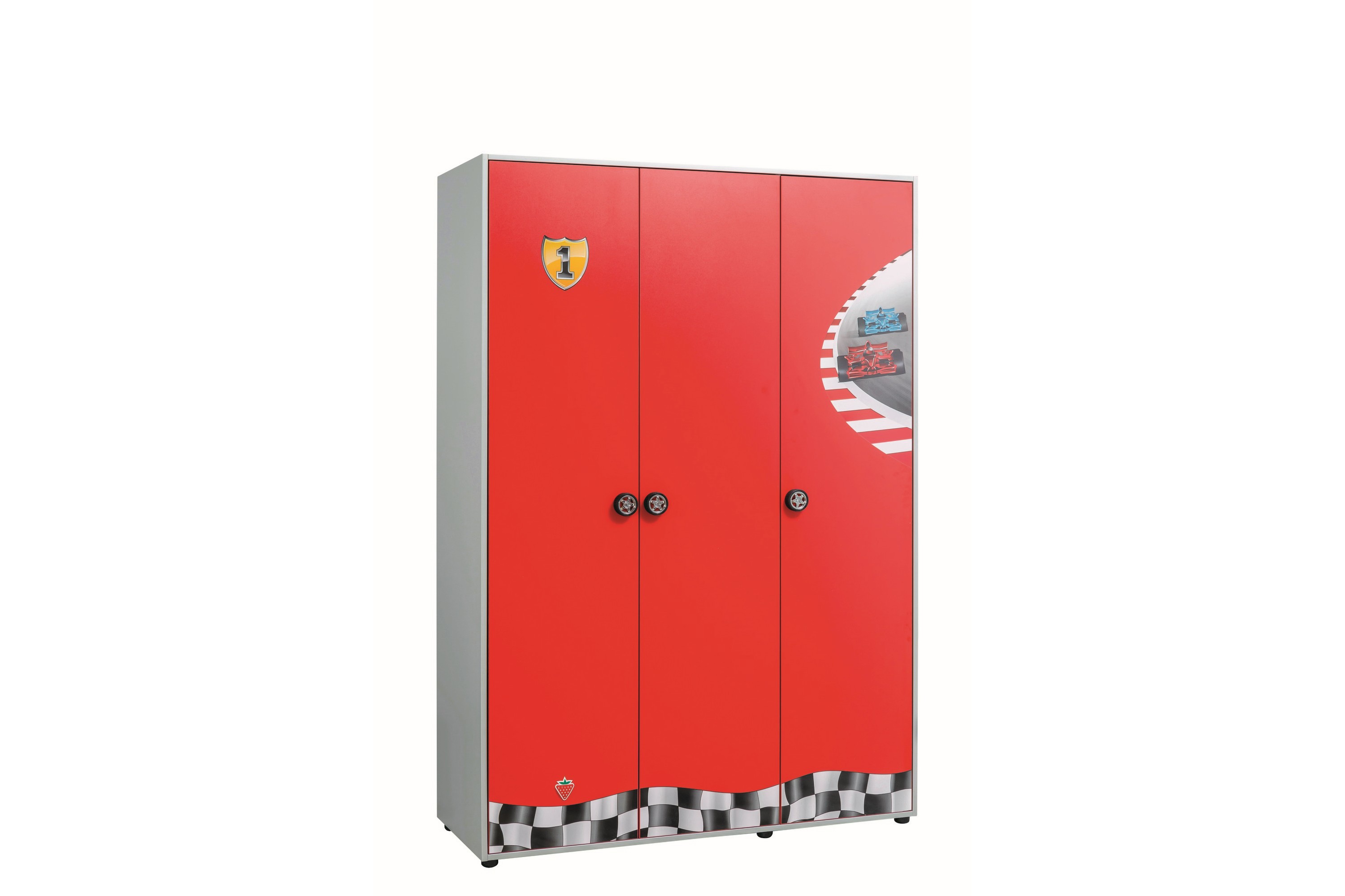 Cup Race Garderob 135x198 cm Röd/Vit Hanah Home