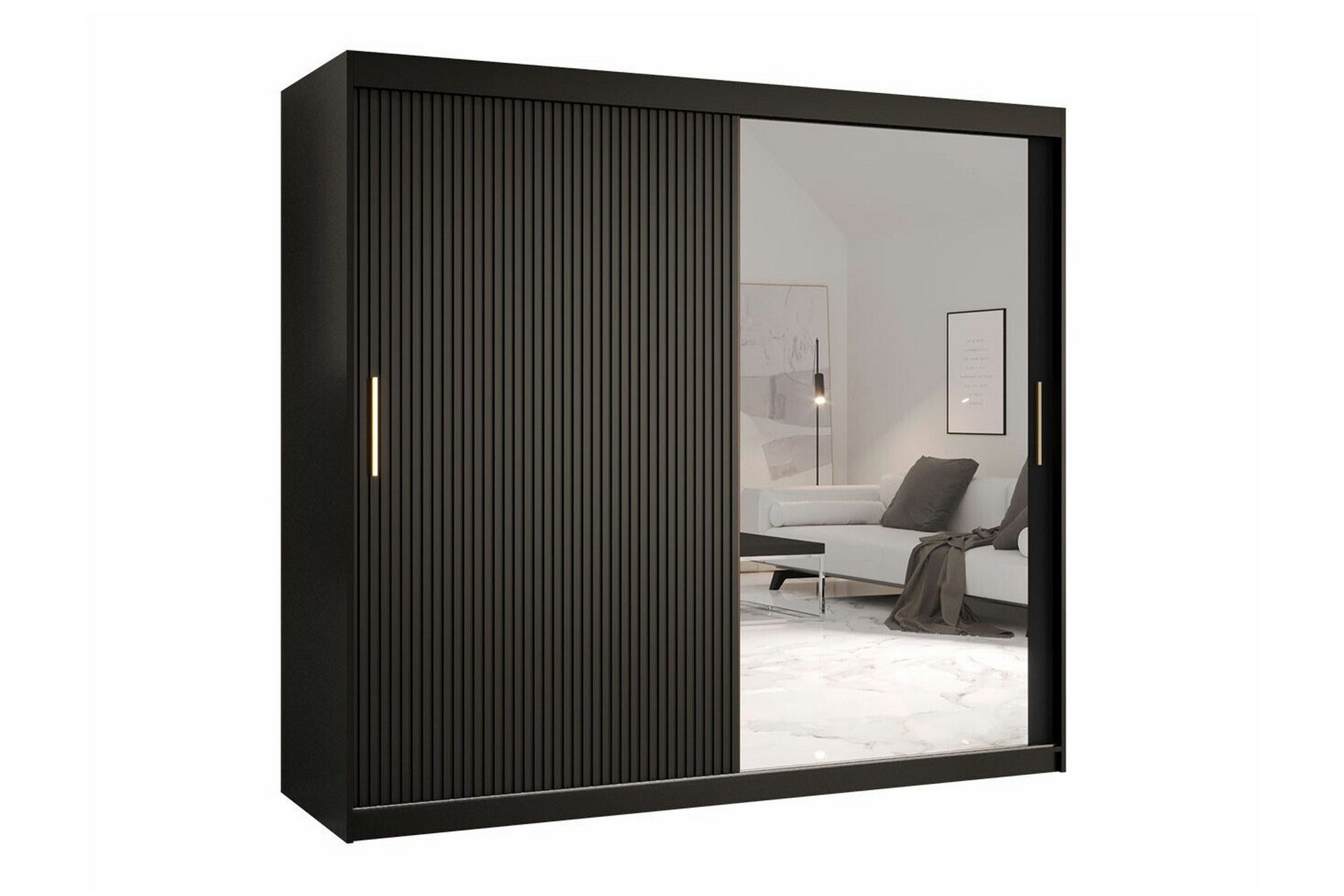 Dunvegan Garderob m. Spegel - Svart