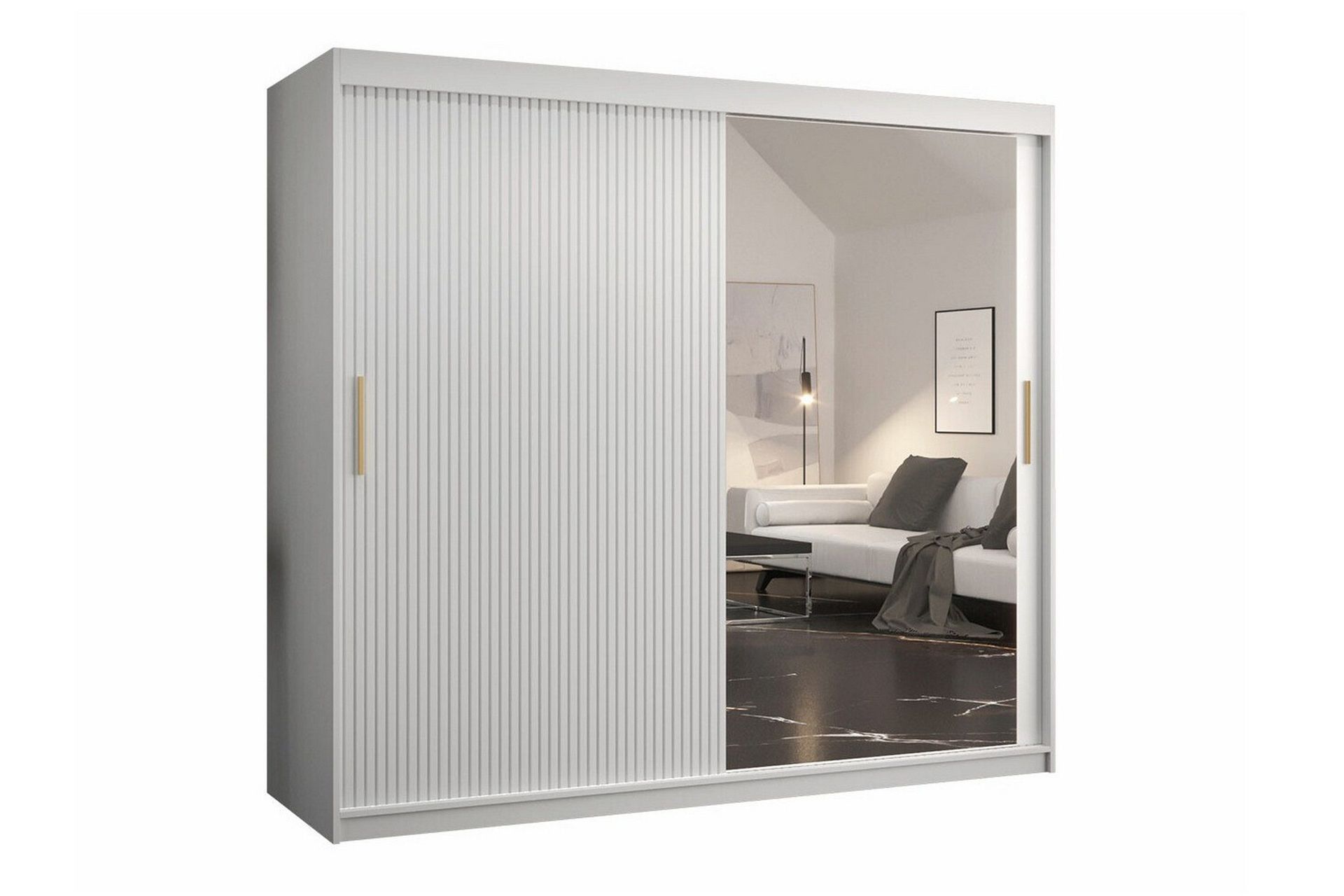 Dunvegan Garderob m. Spegel - Vit