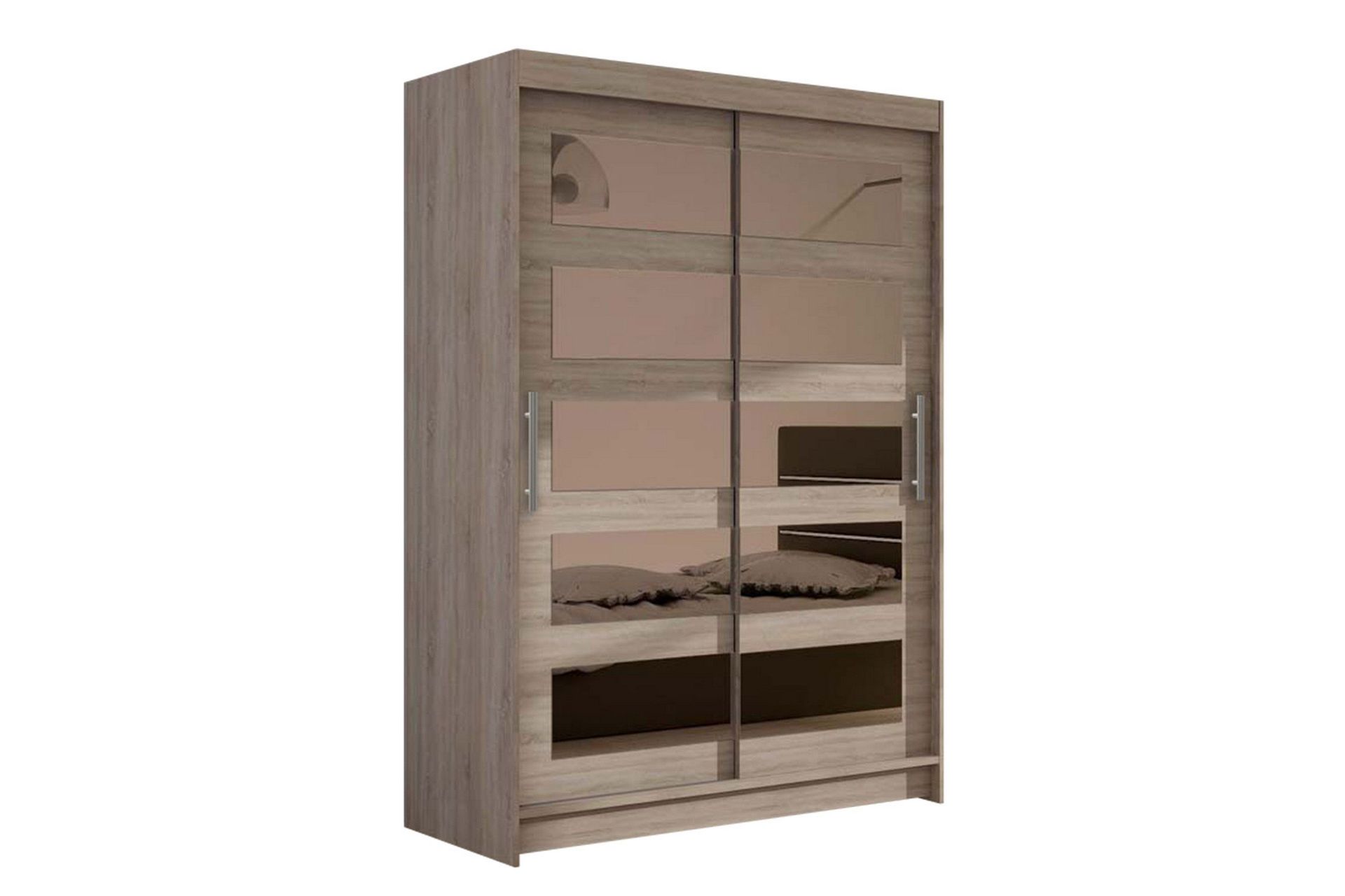 estella garderob skjutdörrar 5-delad spegel - ek