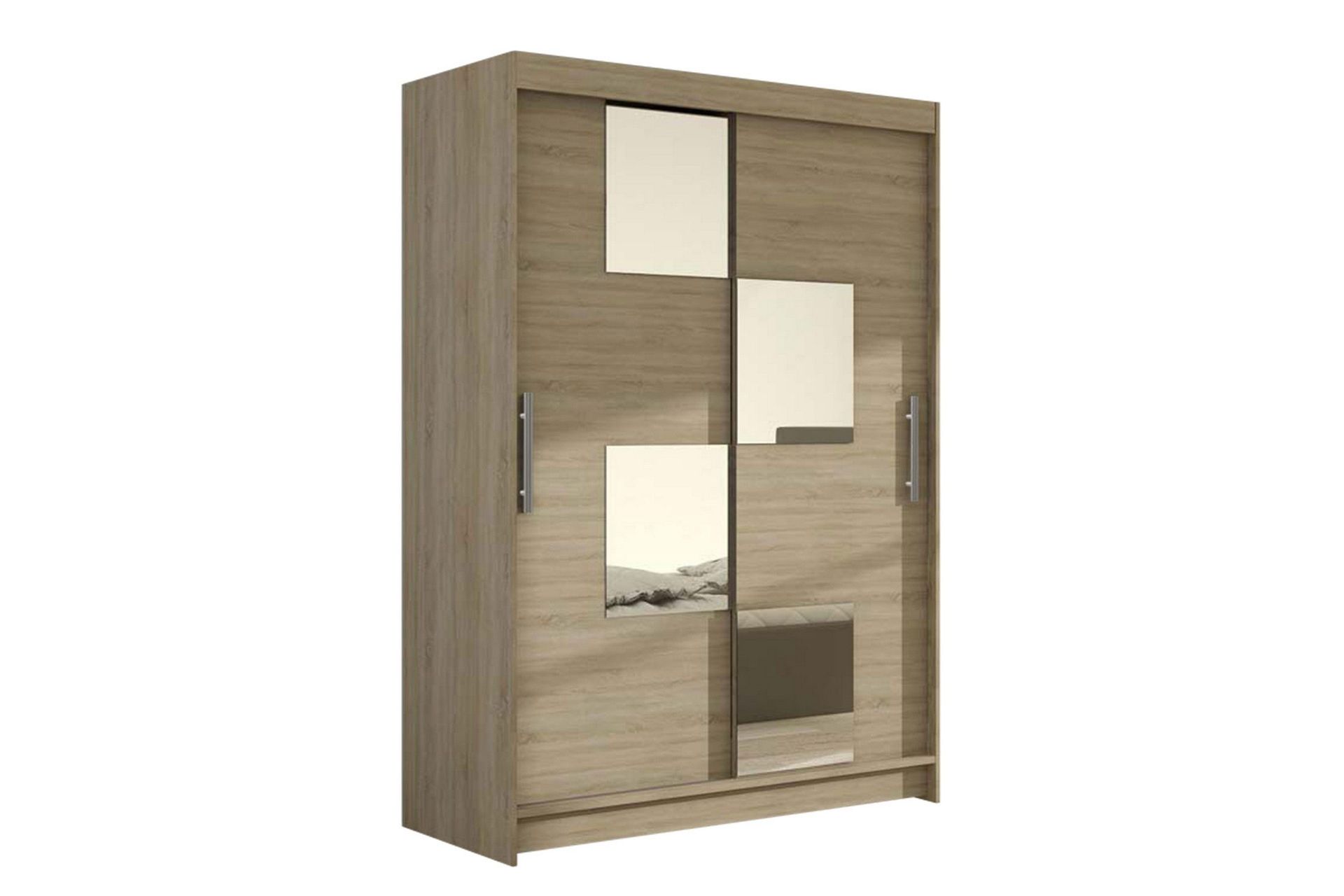 Estella Garderob Skjutd&ouml;rrar Fyrkantig Spegel - Ek