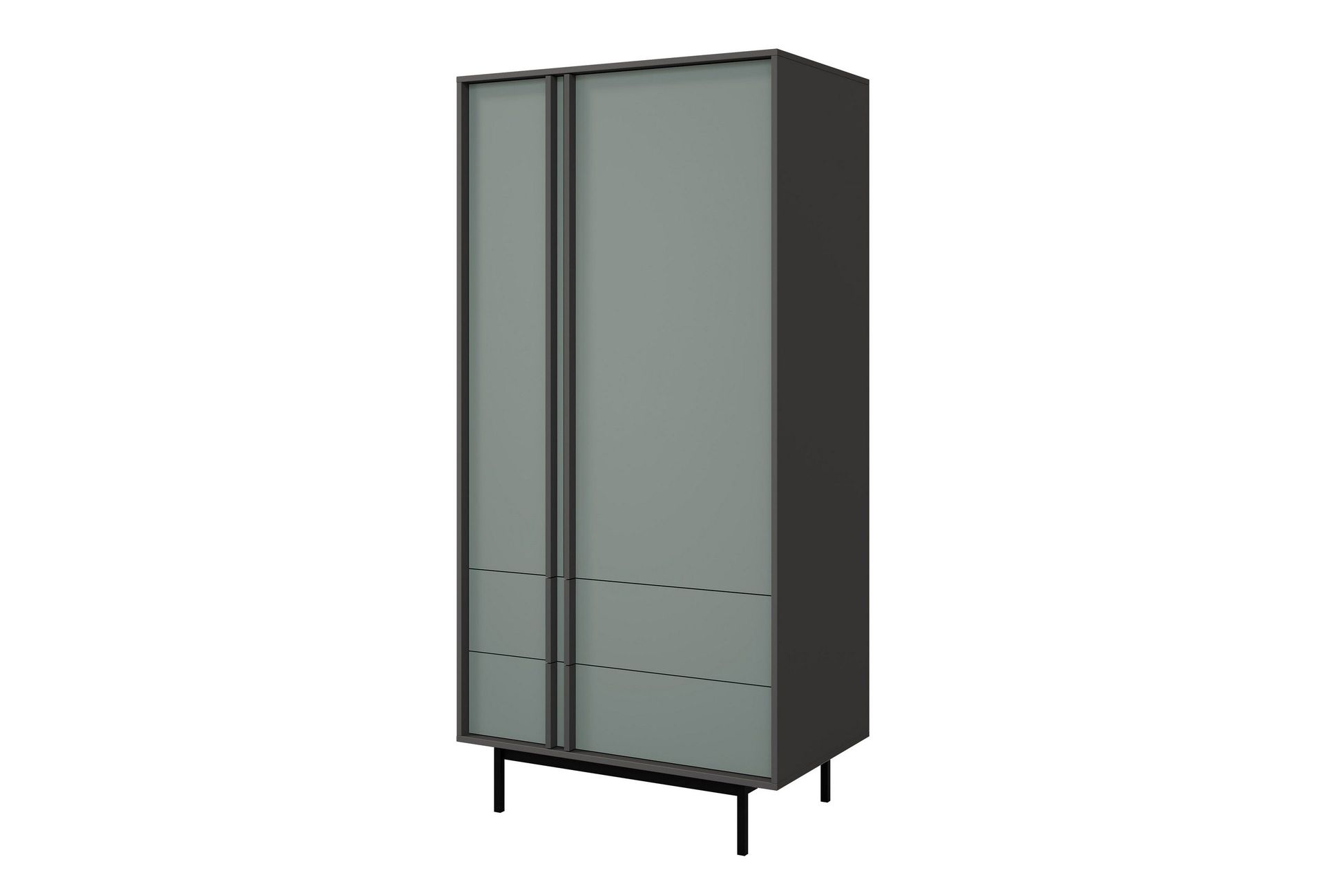 Farshian Garderob 93x195 cm - Gr&aring;/Gr&ouml;n