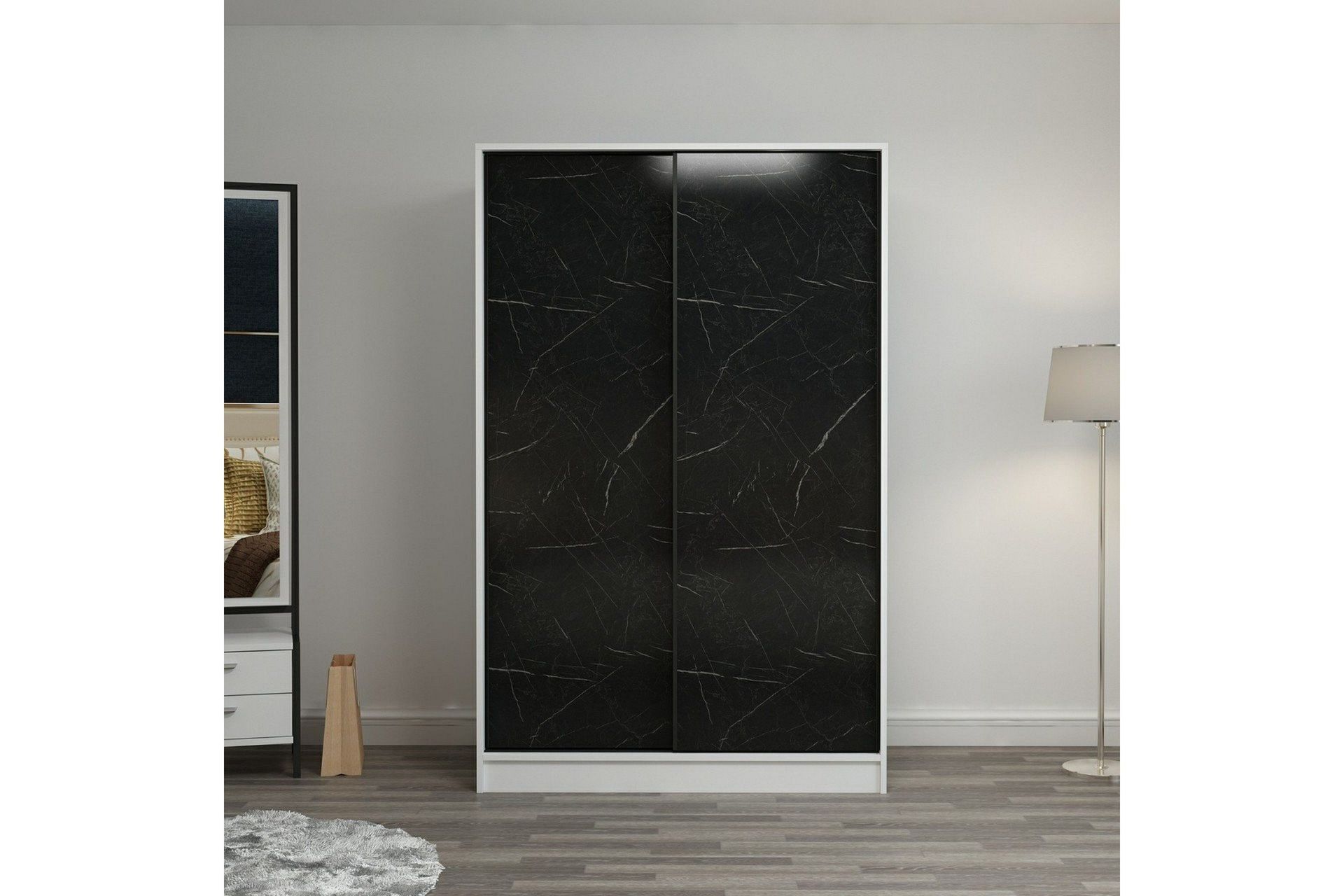 Fruitland Garderob 120 cm - Svart/Vit