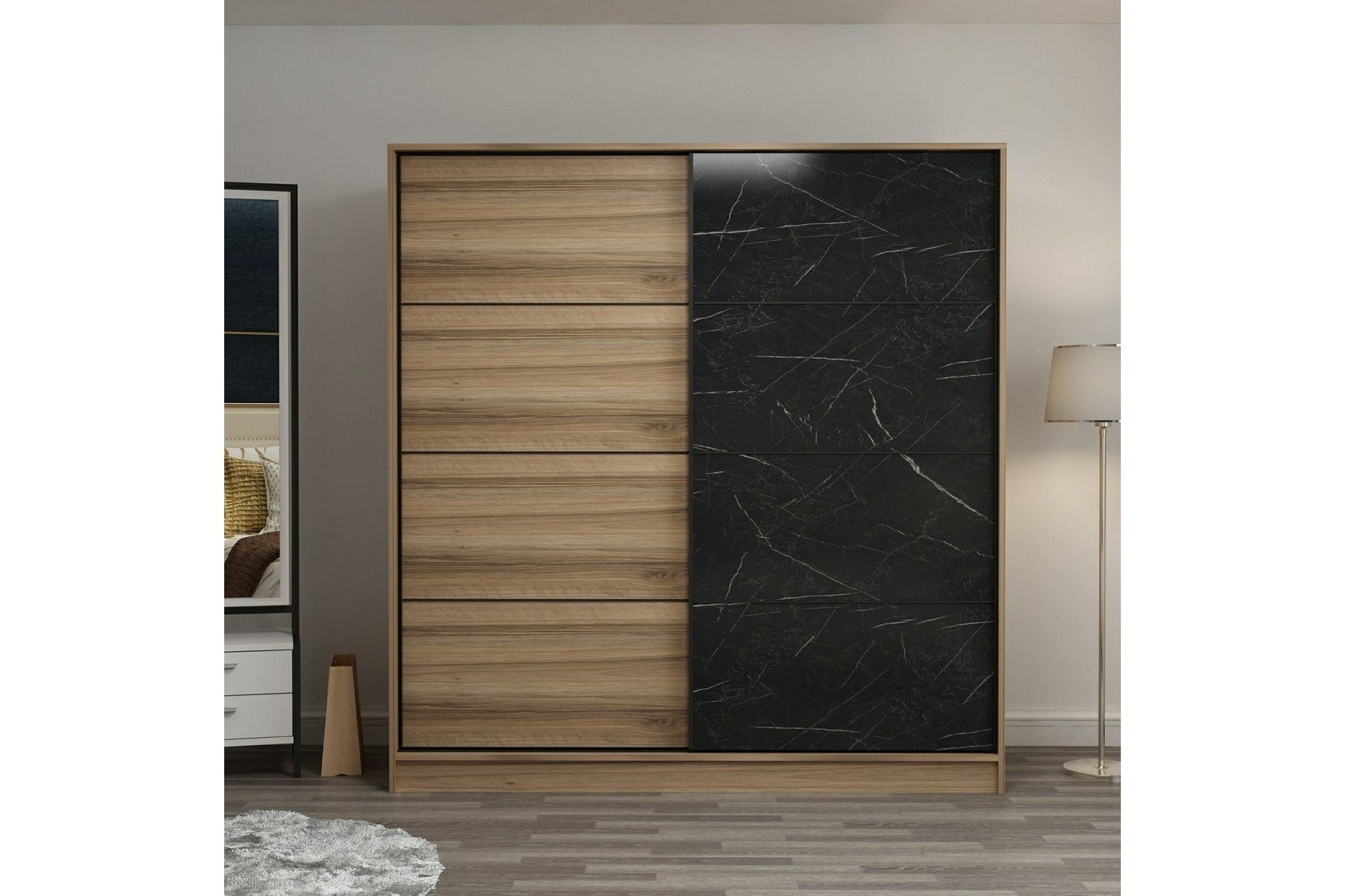 Fruitland Garderob 180 cm - Brun/Svart