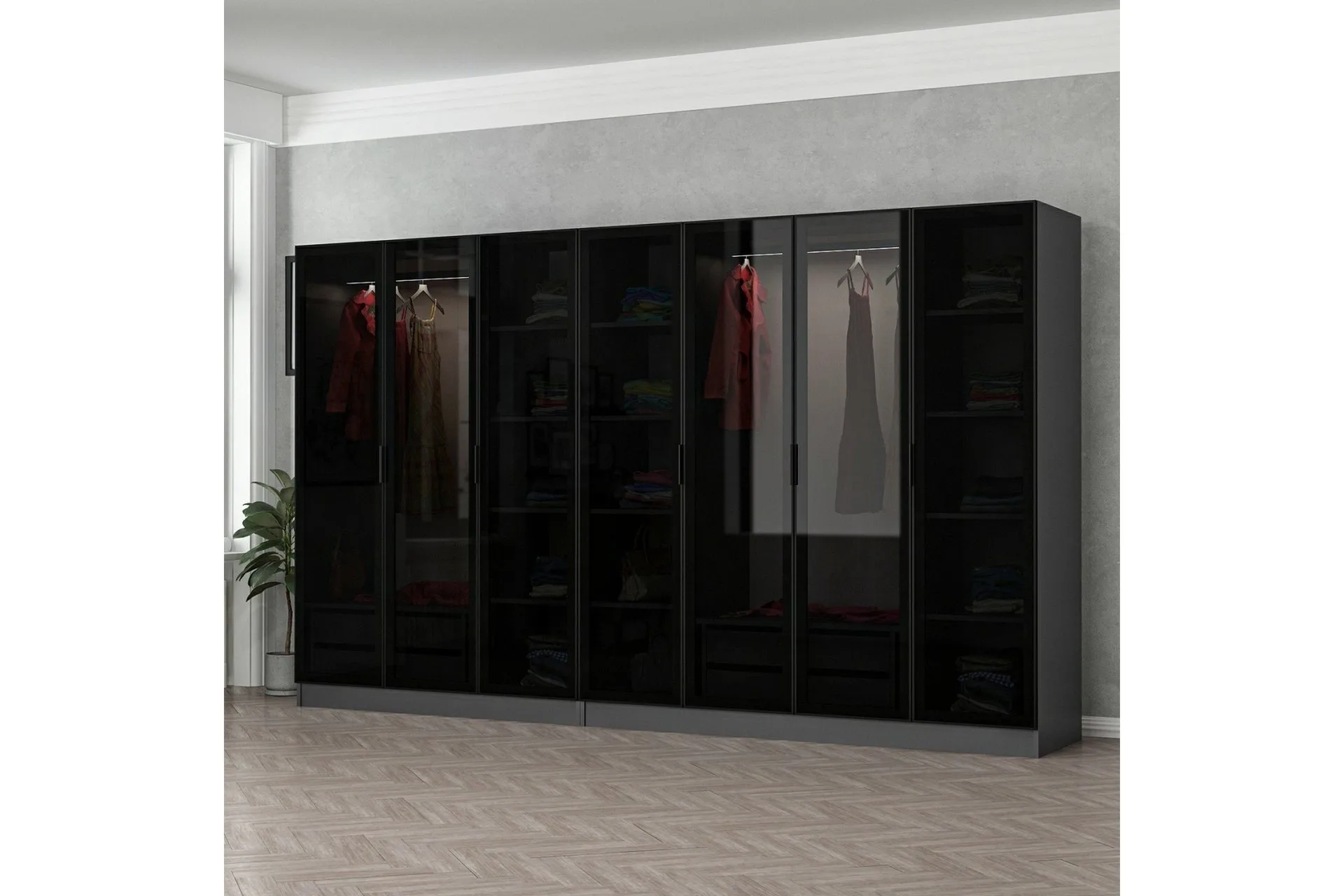 Fruitland Garderob 315 cm - Antracit