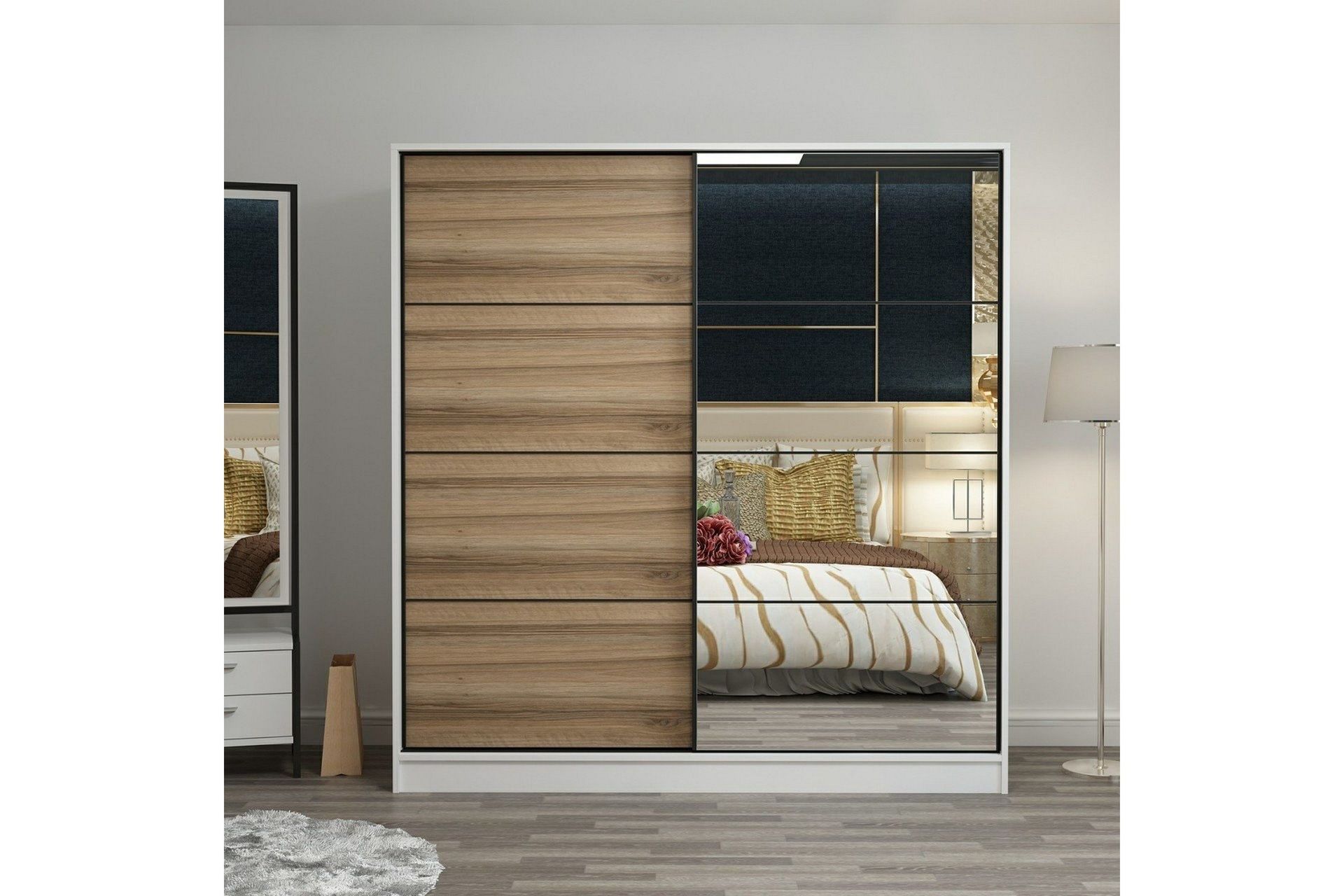 fruitland garderob med spegel - brun